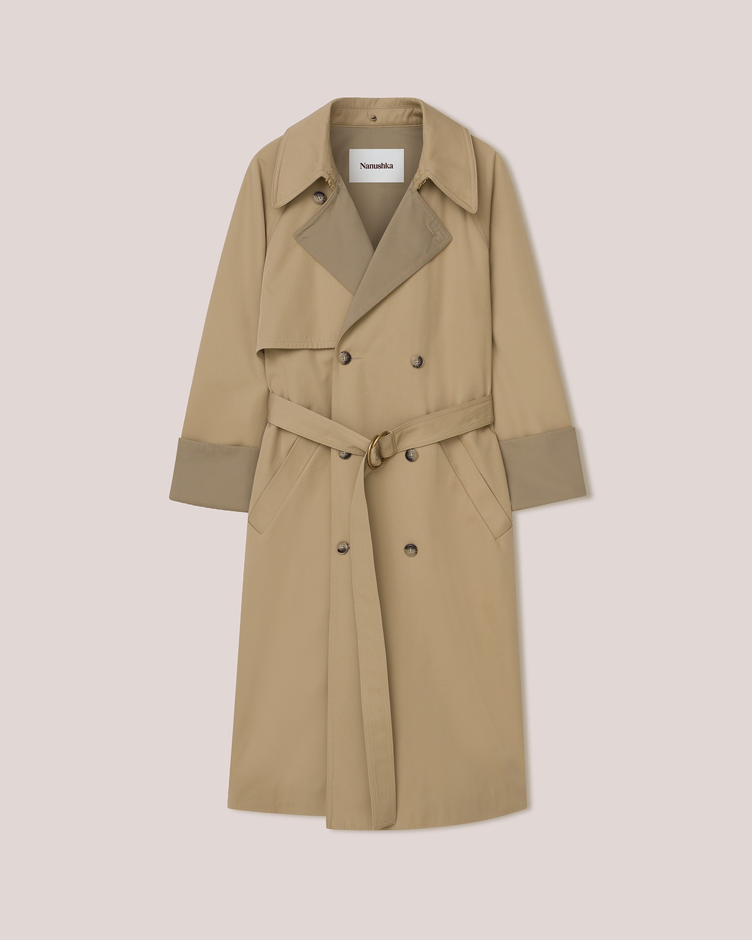 MANTAS - Bonded twill trench coat - Beige - 1
