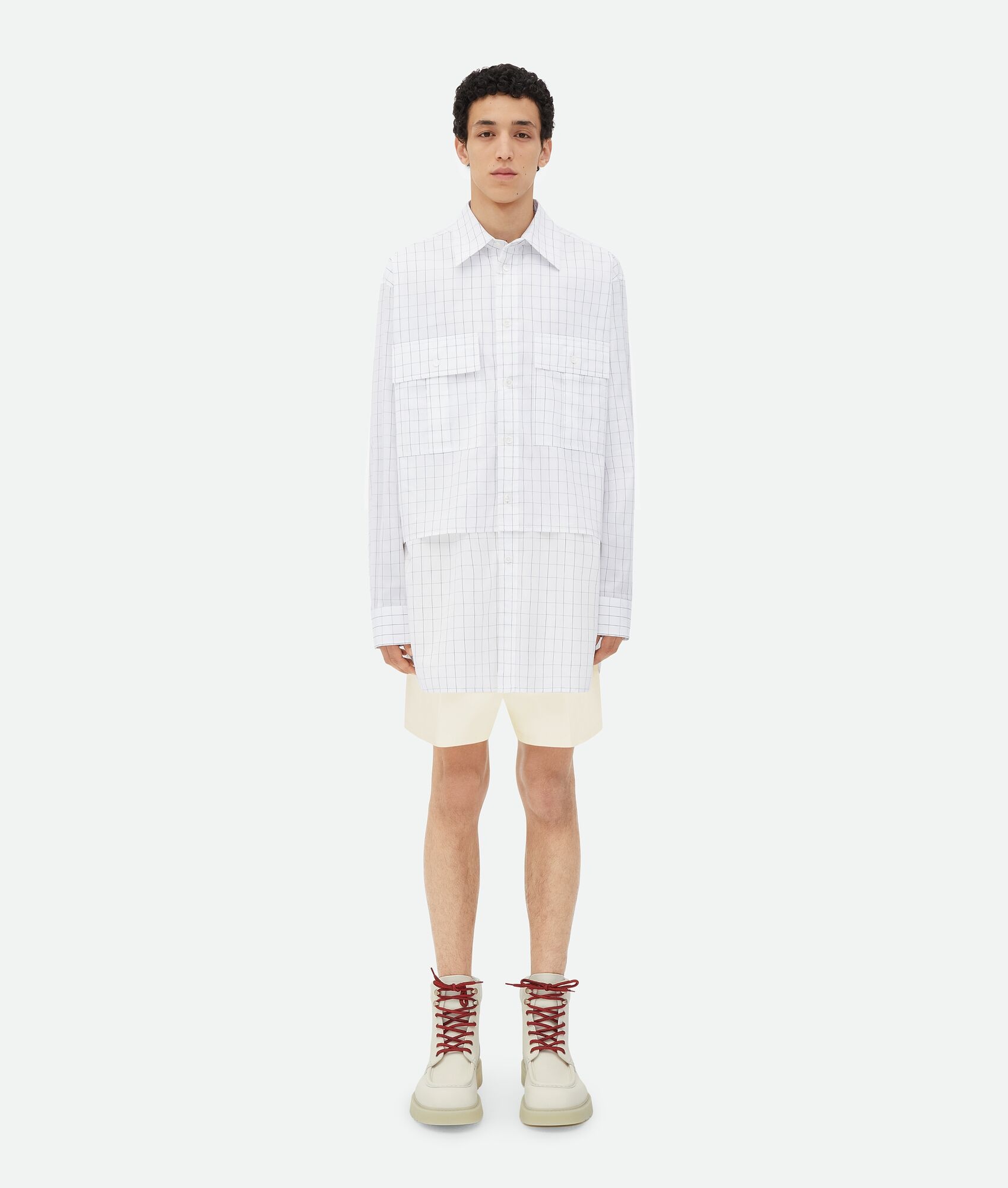 Crisp Cotton Silk Check Bandana Shirt - 4
