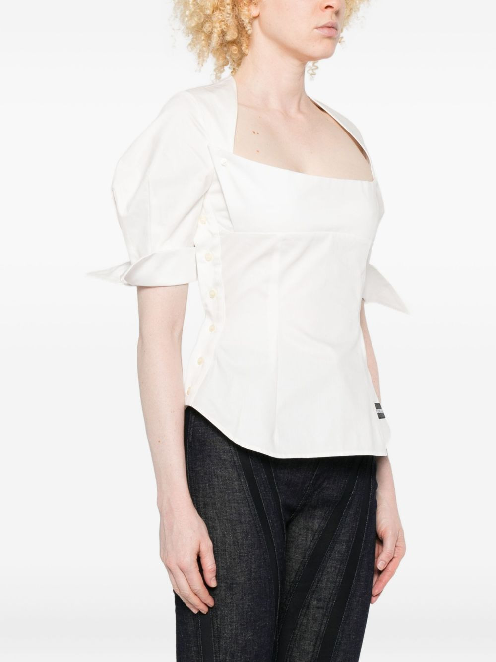 square-neck button-detail blouse - 3
