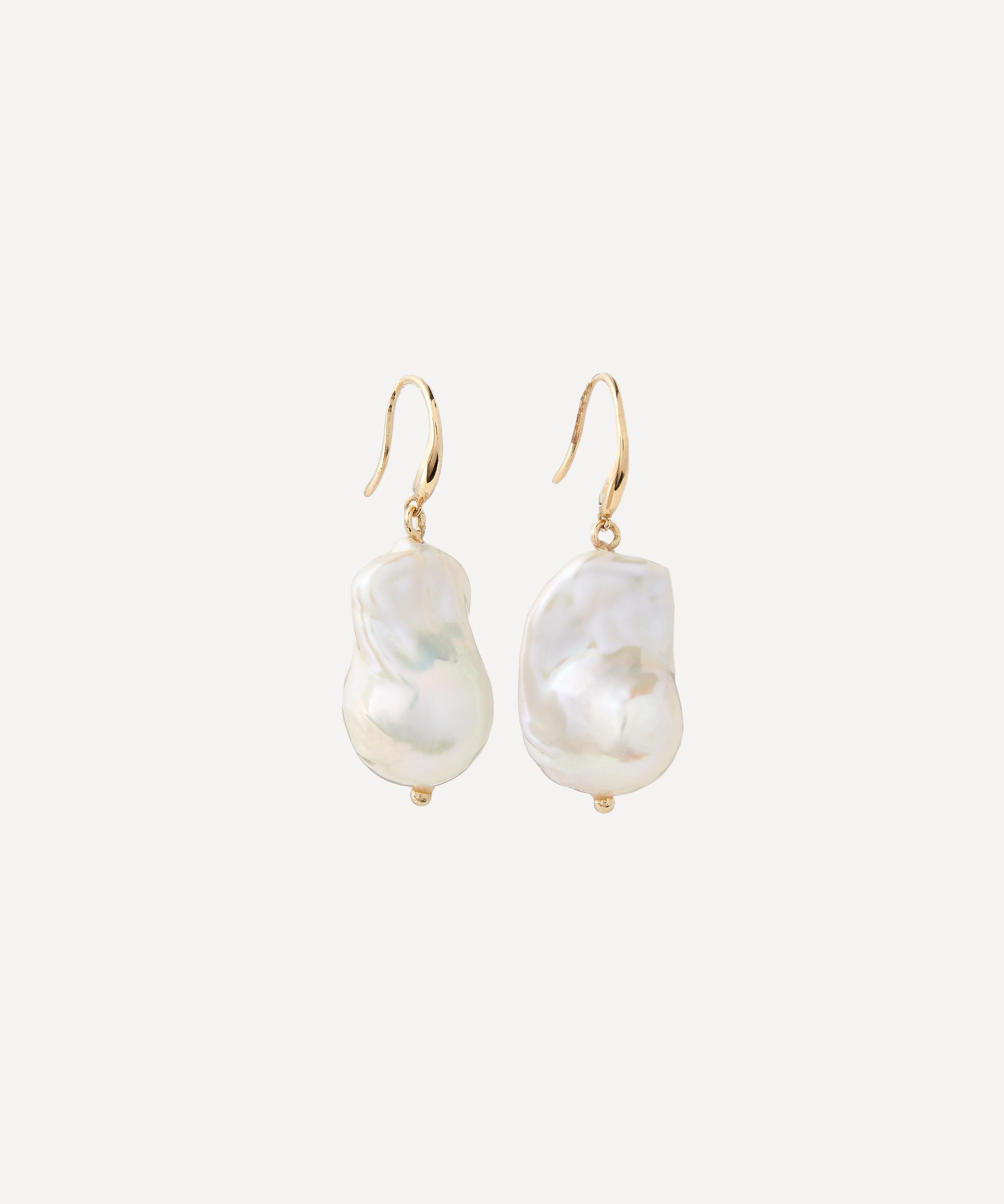 14ct Gold Baroque Pearl Drop Earrings - 2