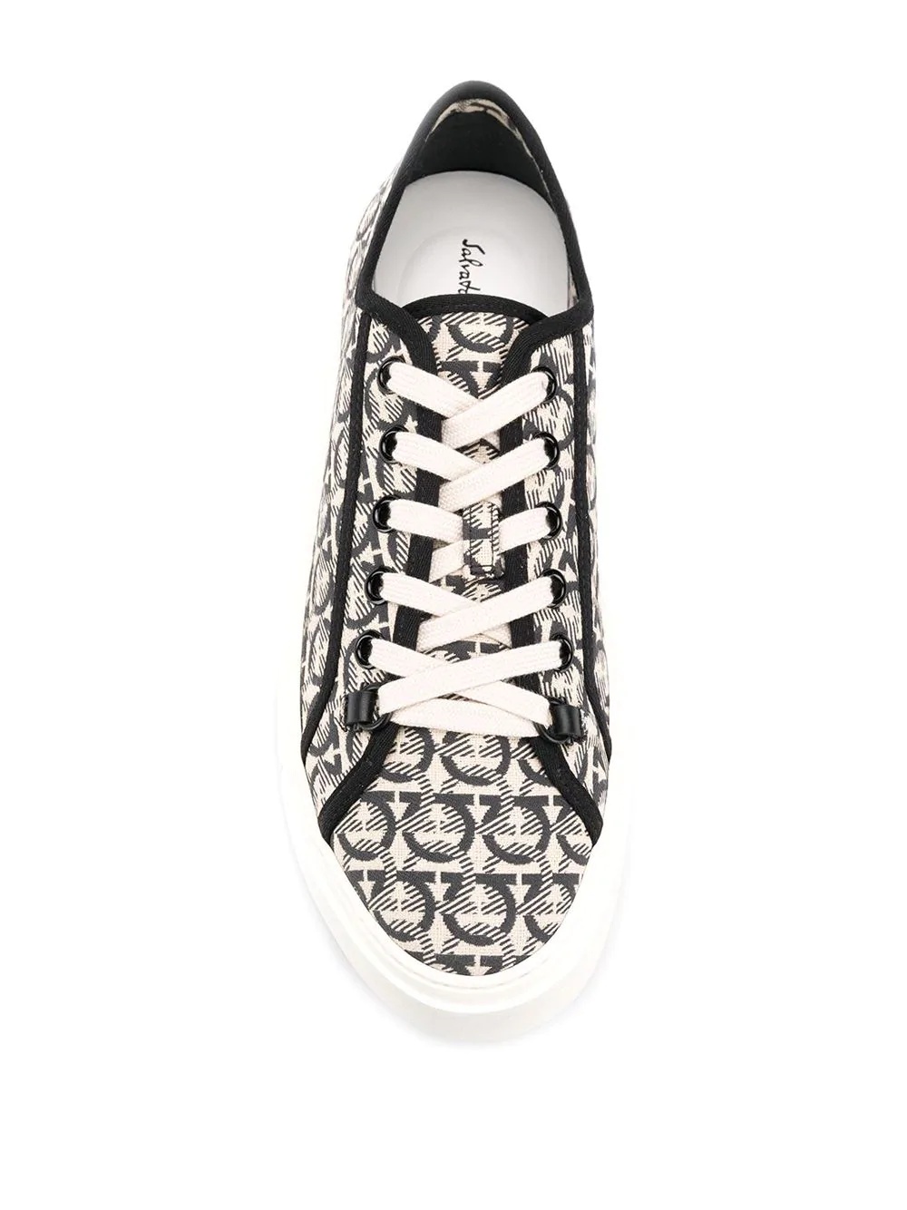 Gancini print low-top sneakers - 4