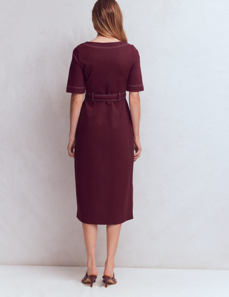 Bria Ponte Midi Dress-Deep Wisteria 4