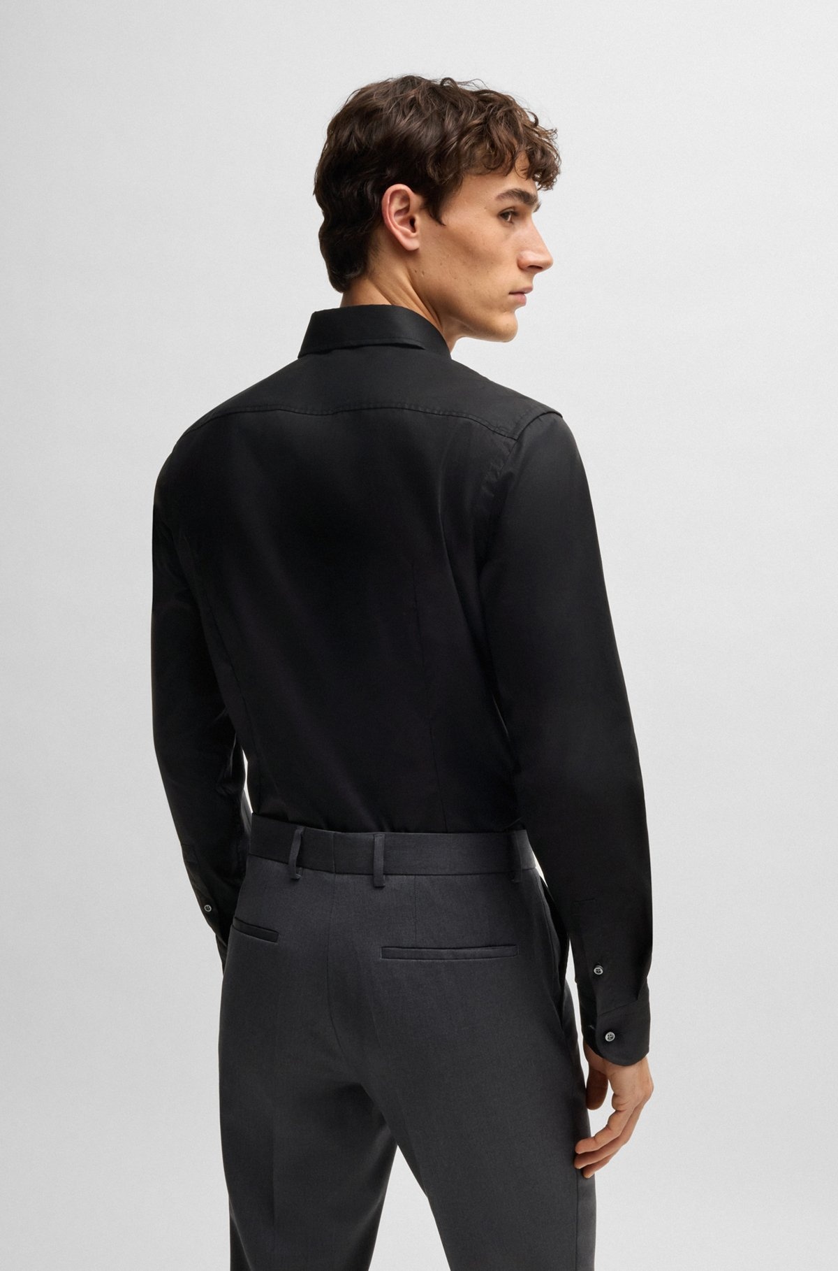 SLIM-FIT SHIRT IN EASY-IRON COTTON POPLIN - 5