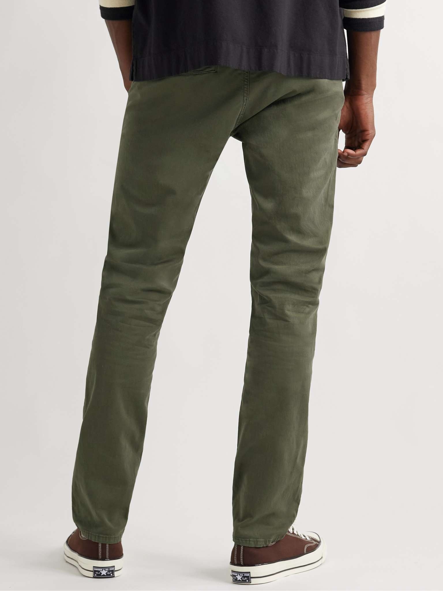 Slim Adam Garment-Dyed Stretch Organic Cotton-Twill Trousers - 4