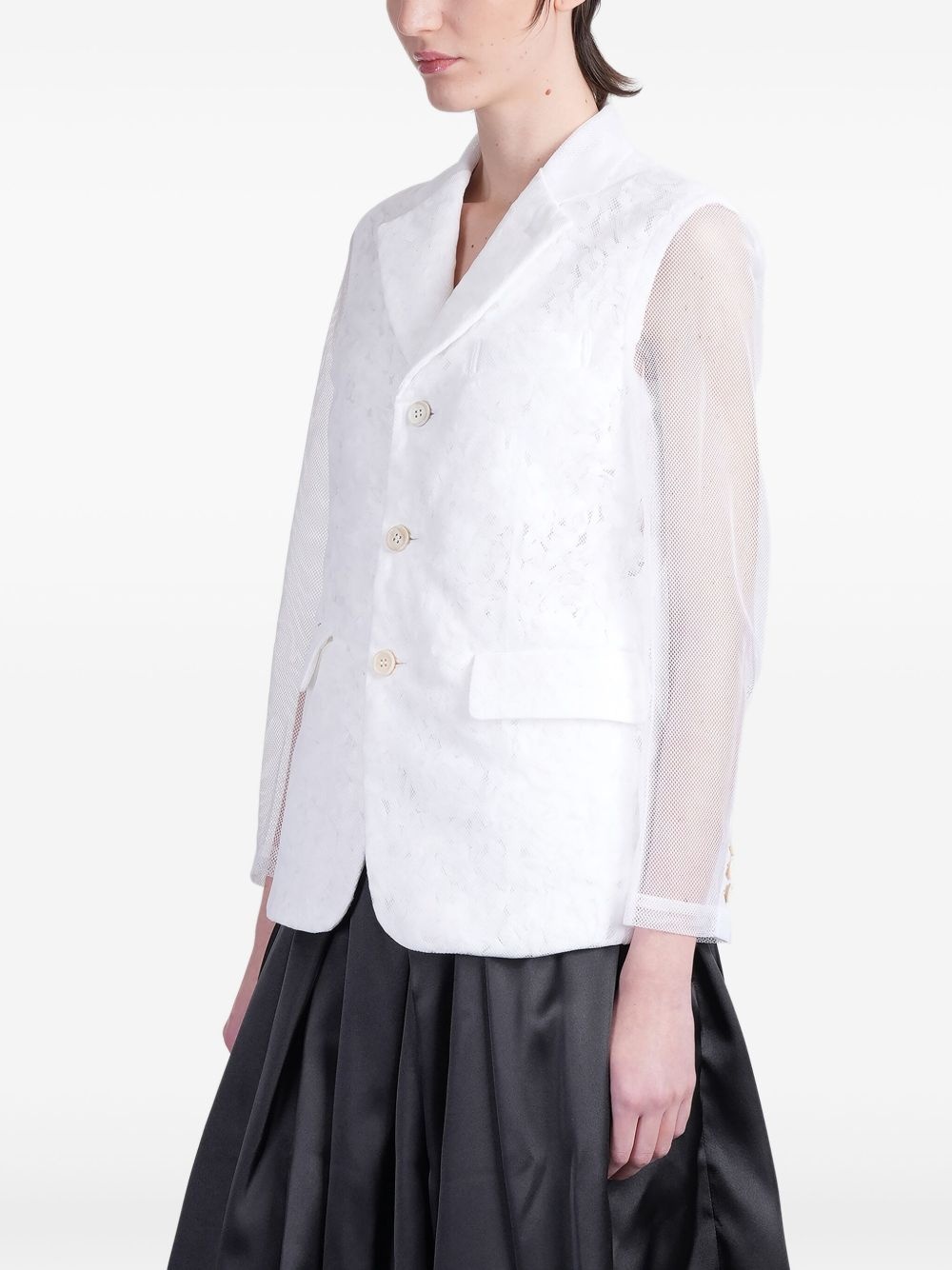 semi-sheer panelled blazer - 3