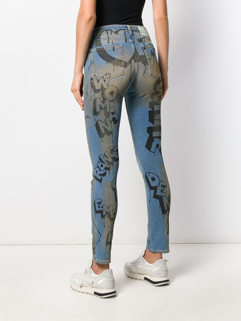 graffiti print skinny jeans 4