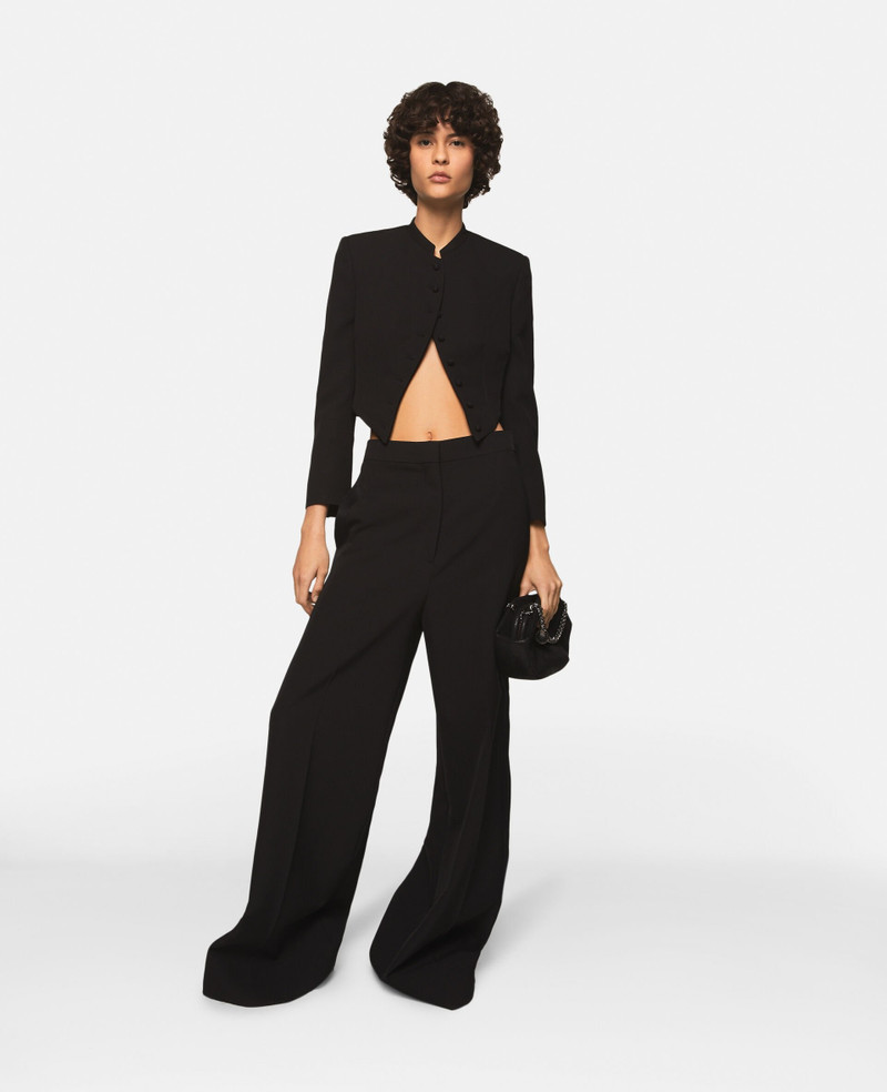 Stella McCartney Pleated High-Rise Wide-Leg Wool Trousers outlook