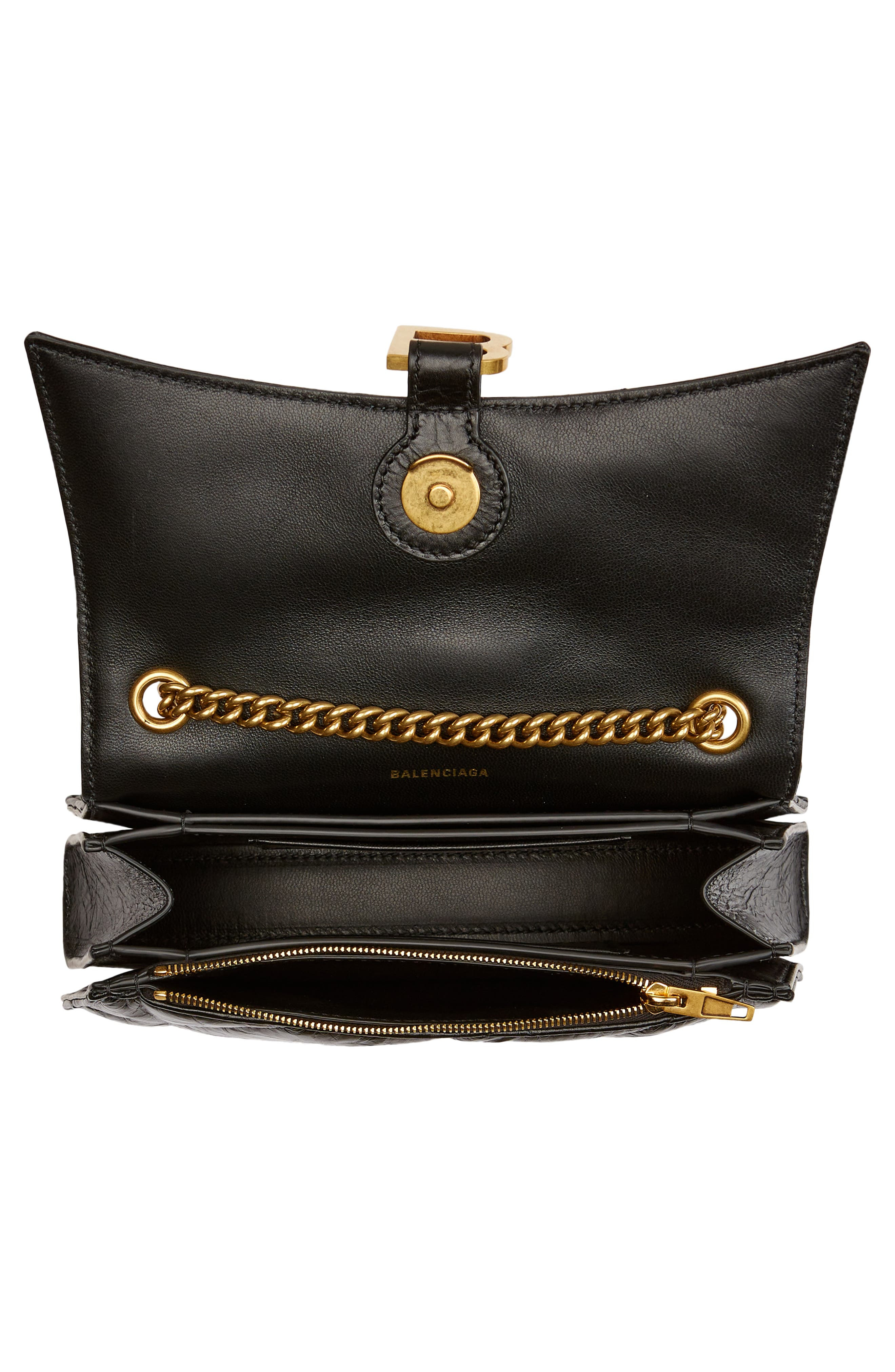 Hourglass Quilted Crushed Leather Wallet on a Chain - 4