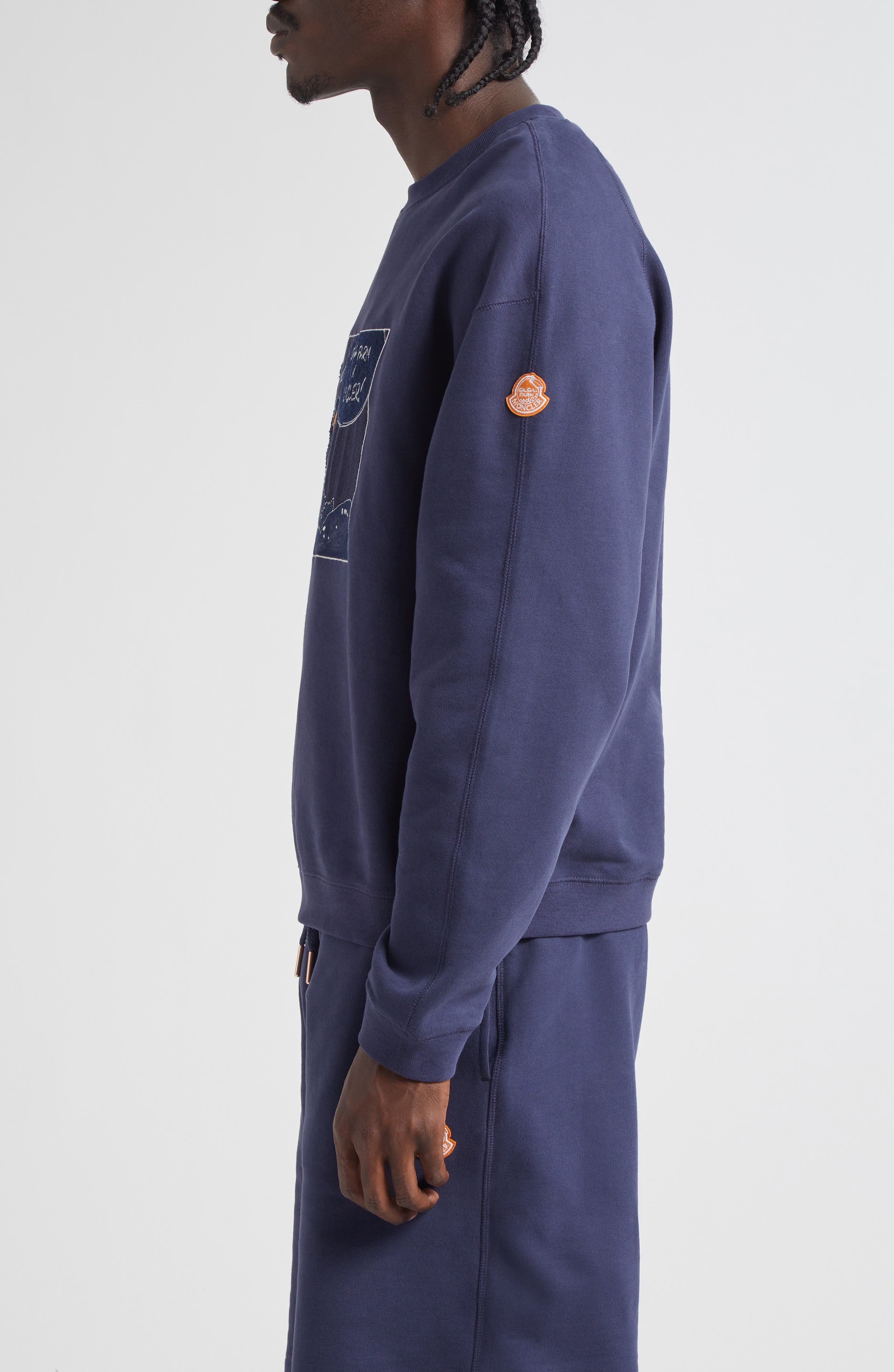 Moncler x Gilga Farm by Donald Glover French Terry Sweatshirt in Navy at Nordstrom - 4