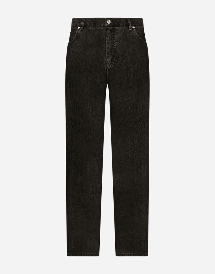 Oversize black wash jeans - 3