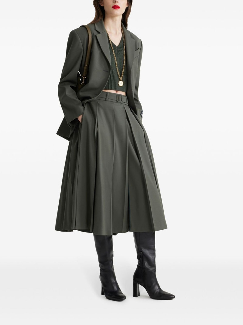 PATOU belted-waist virgin-wool blazer outlook