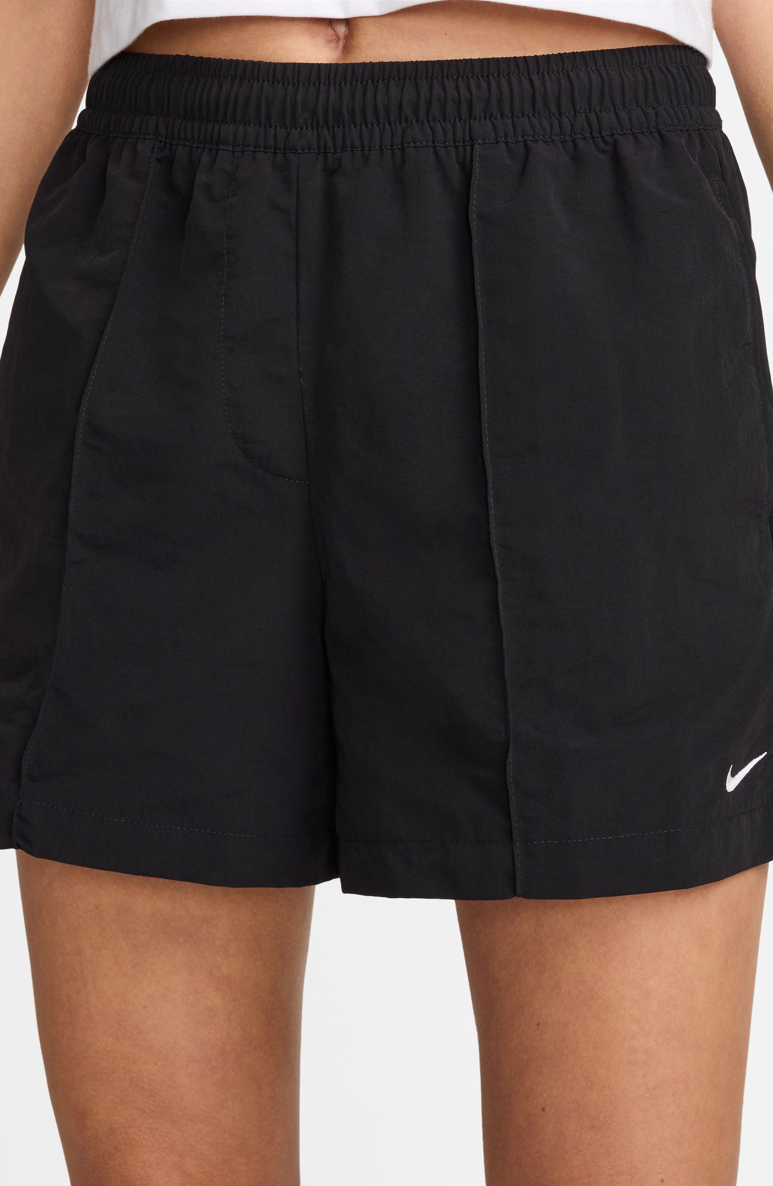 Nike Sportswear Everything Wovens Water Repellent Mid Rise 5-Inch Shorts in Black/White at Nordstrom - 8