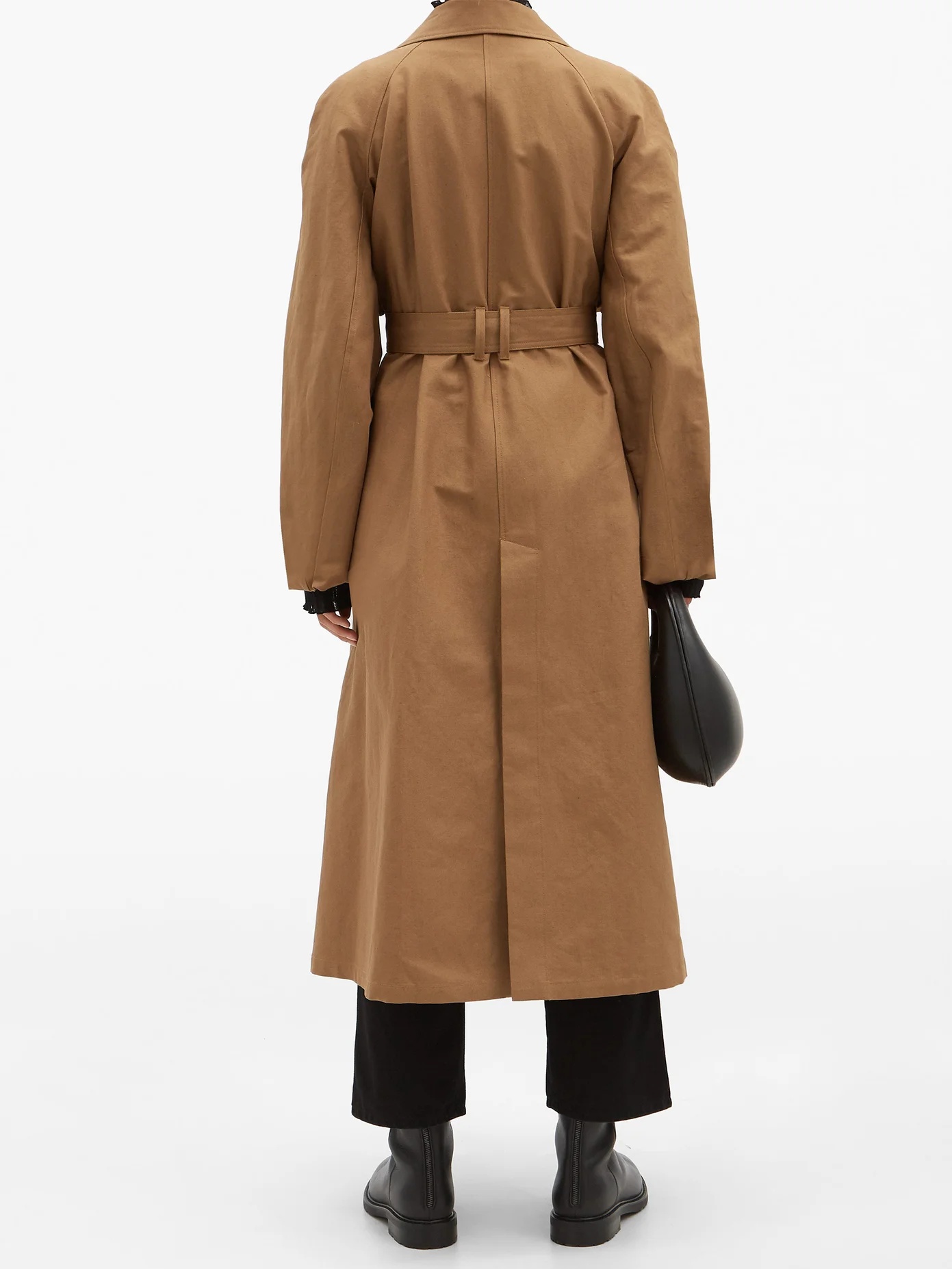 Belted cotton-blend canvas coat - 5