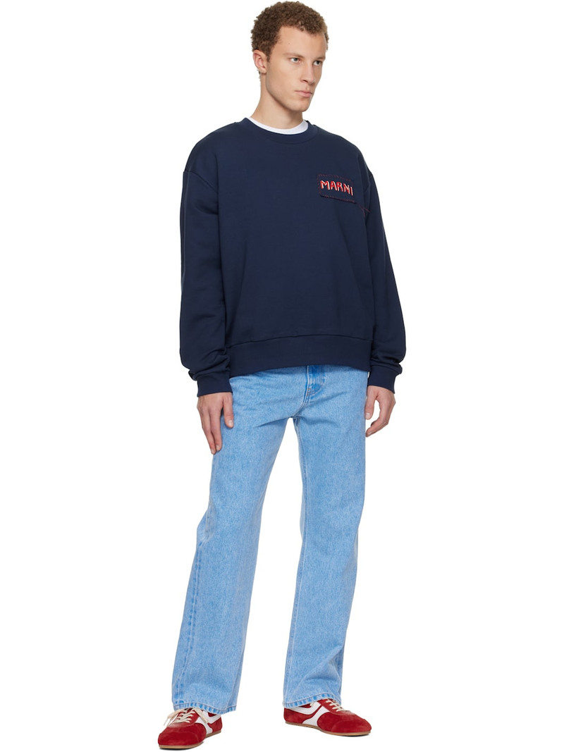 Marni Navy Logo Patch Sweatshirt outlook
