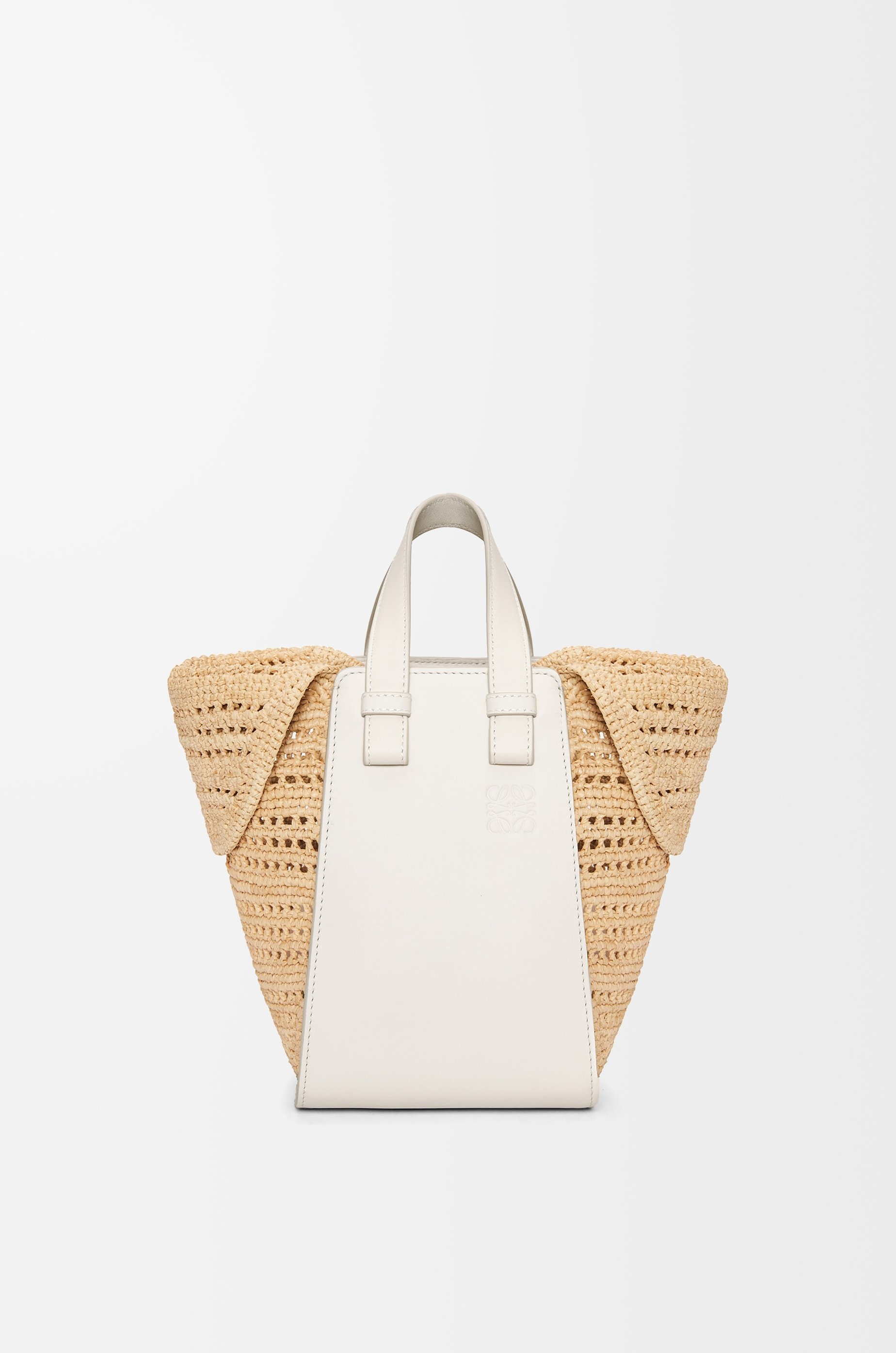 Compact Hammock bag in raffia and calfskin - 4