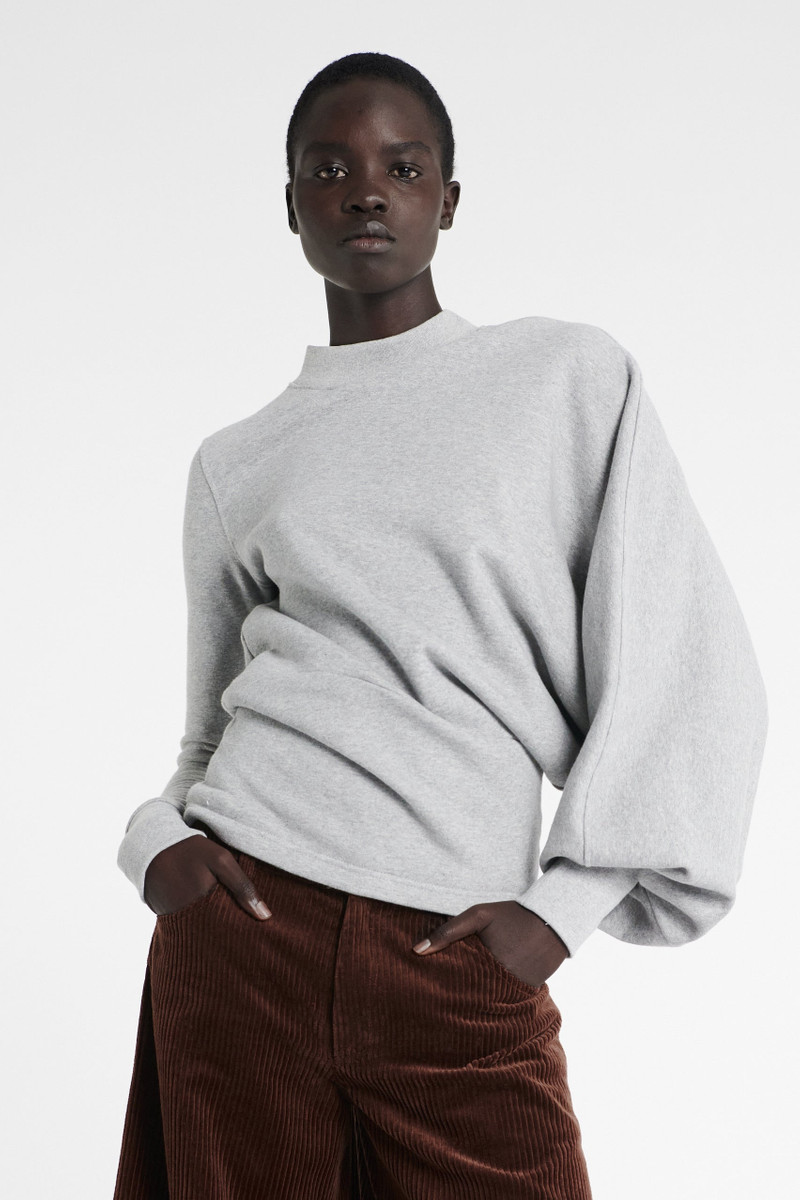 SLOUCHED SLEEVE SWEATSHIRT GREY MELANGE 8