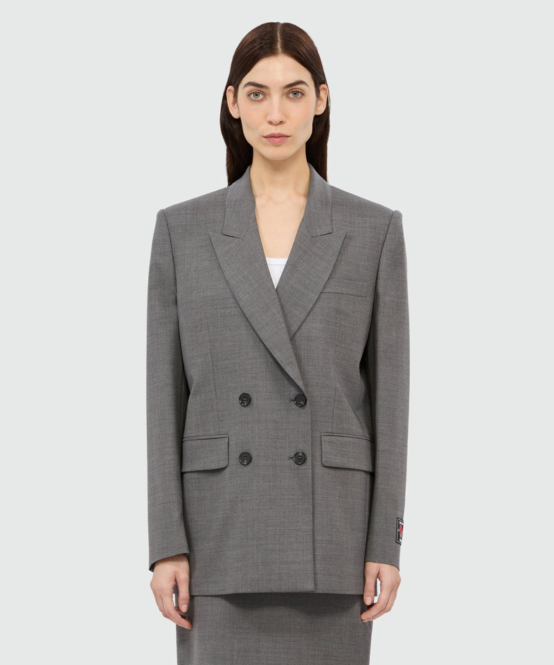 MSGM Anthracite double-breasted jacket in cool wool outlook