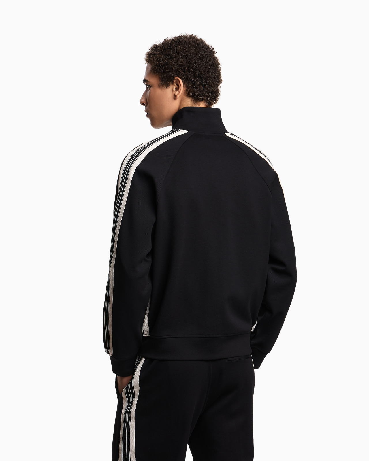 ASV FULL-ZIP SWEATSHIRT IN JERSEY WITH CONTRASTING BANDS - 3