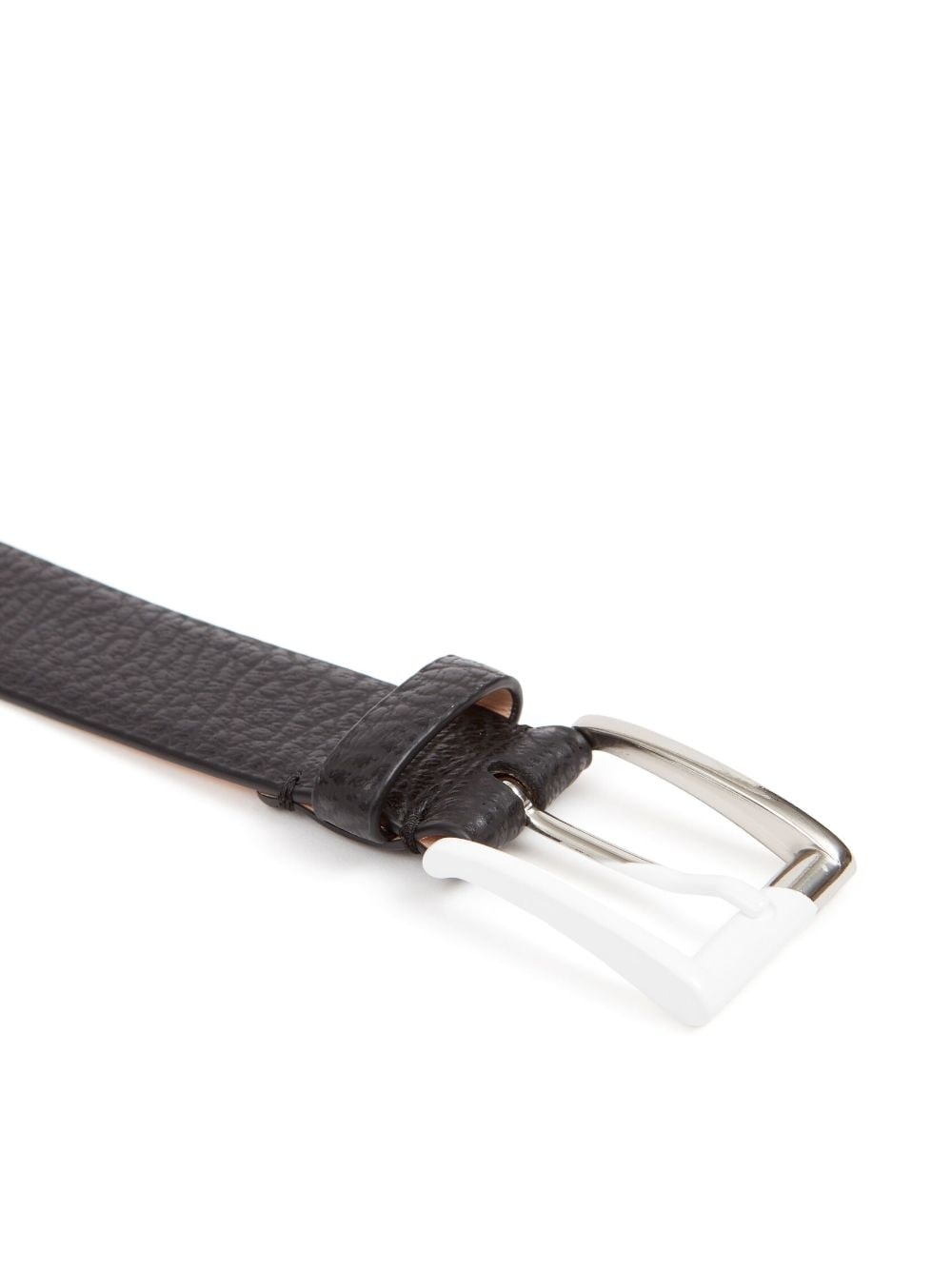 grained-texture leather belt - 3