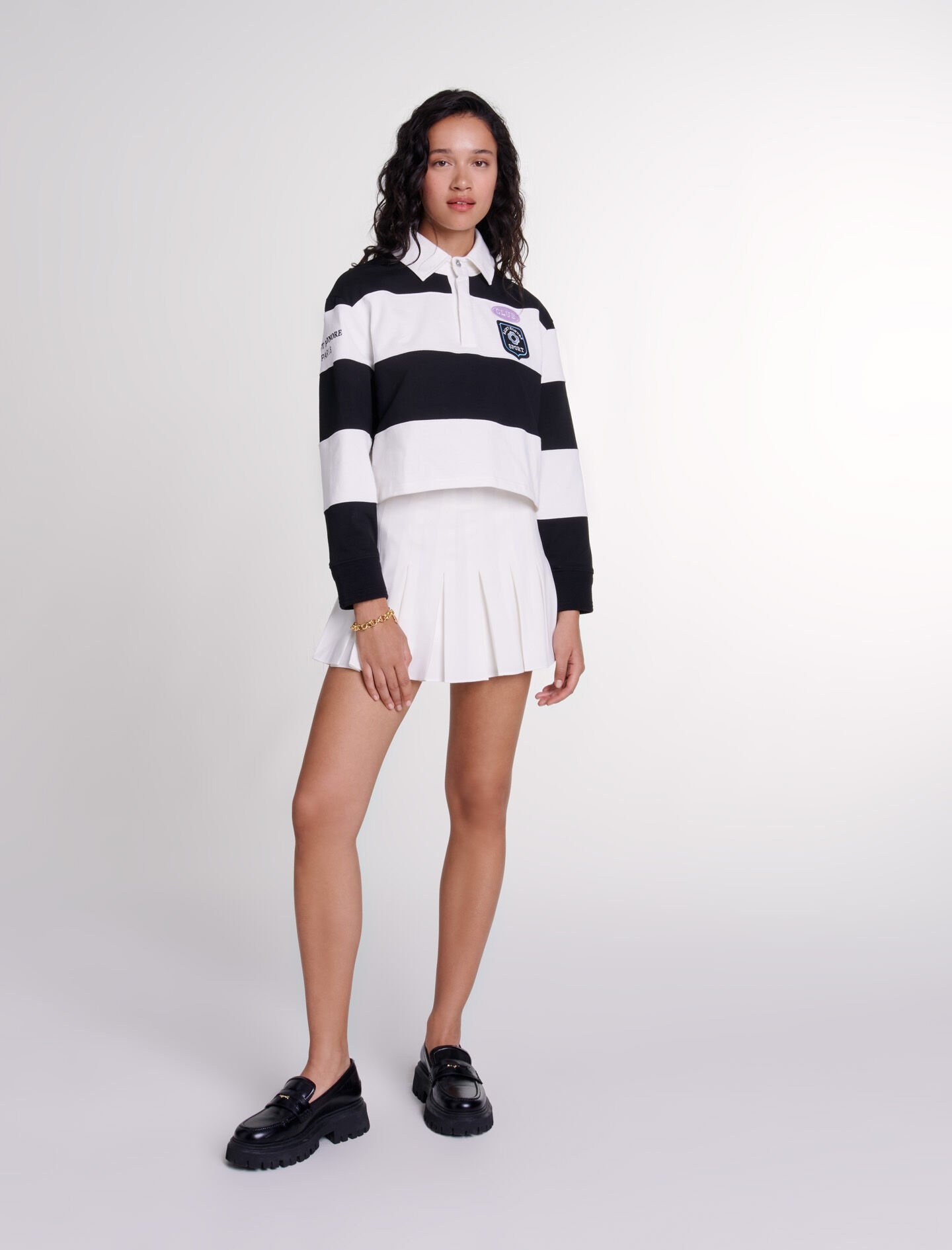 Striped and embroidered polo shirt - 2