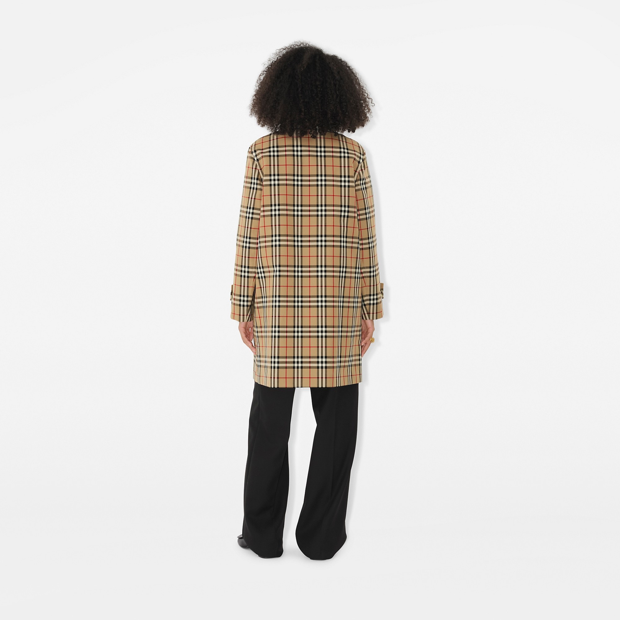 Check Cotton Car Coat - 4