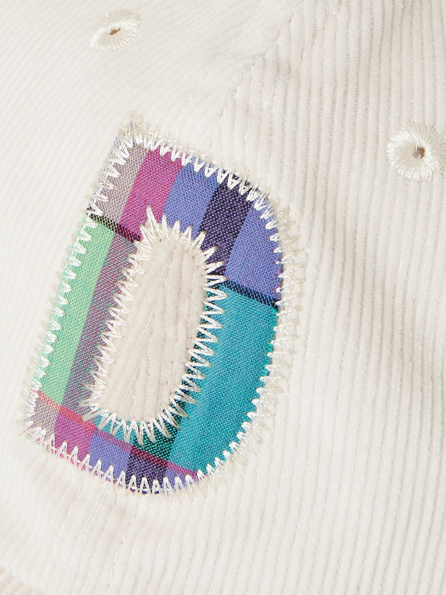 Logo-Appliquéd Cotton-Corduroy Baseball Cap Cream - 4