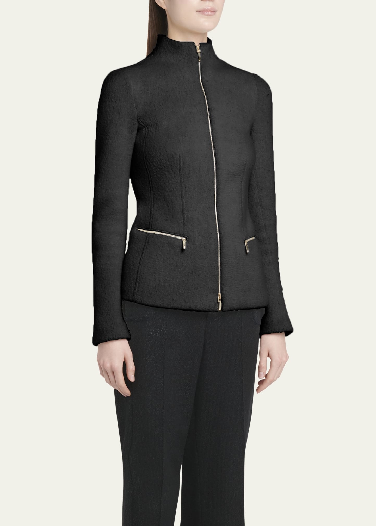 Cashmere-Blend Zip-Front Knit Jacket - 4