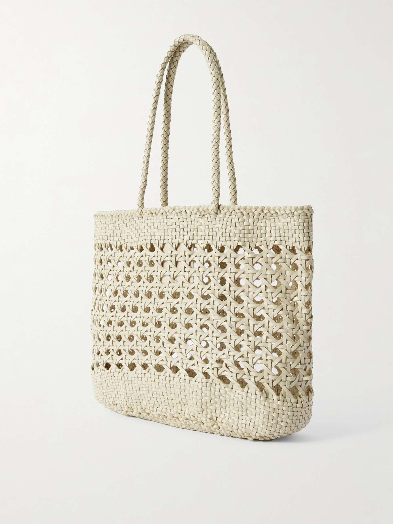 Eclipse woven leather tote Cream - 3