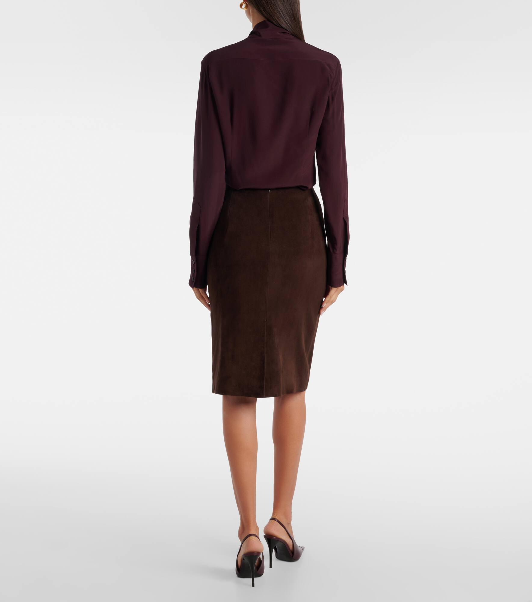 Lady Skirt suede midi skirt - 3