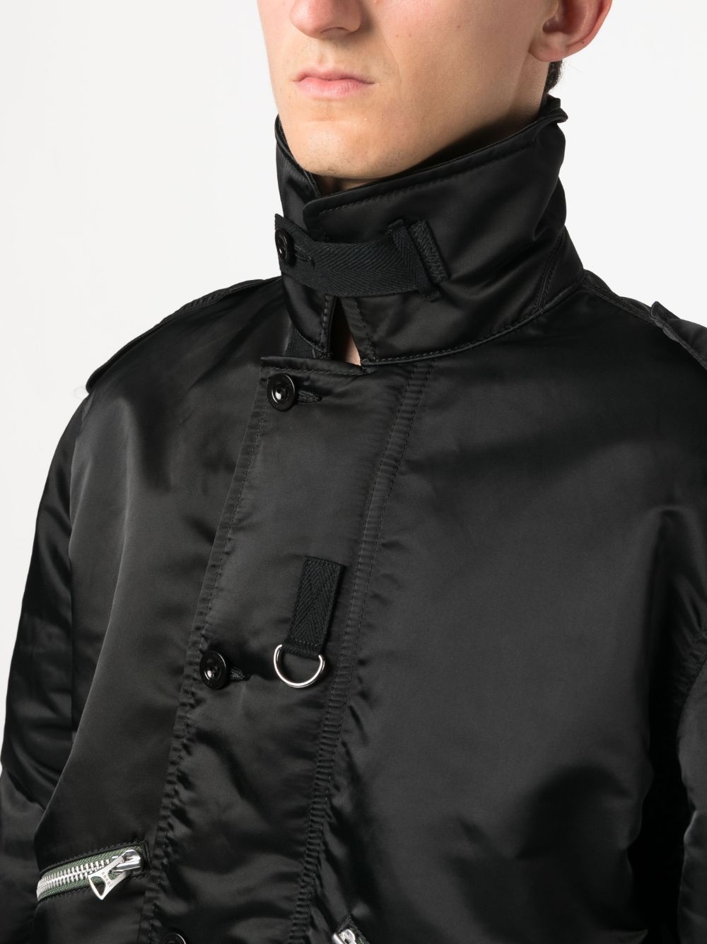 zip-up cotton-blend bomber jacket - 5