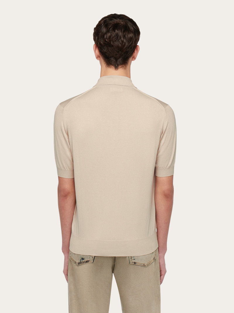 Short sleeved silk blend polo shirt 3