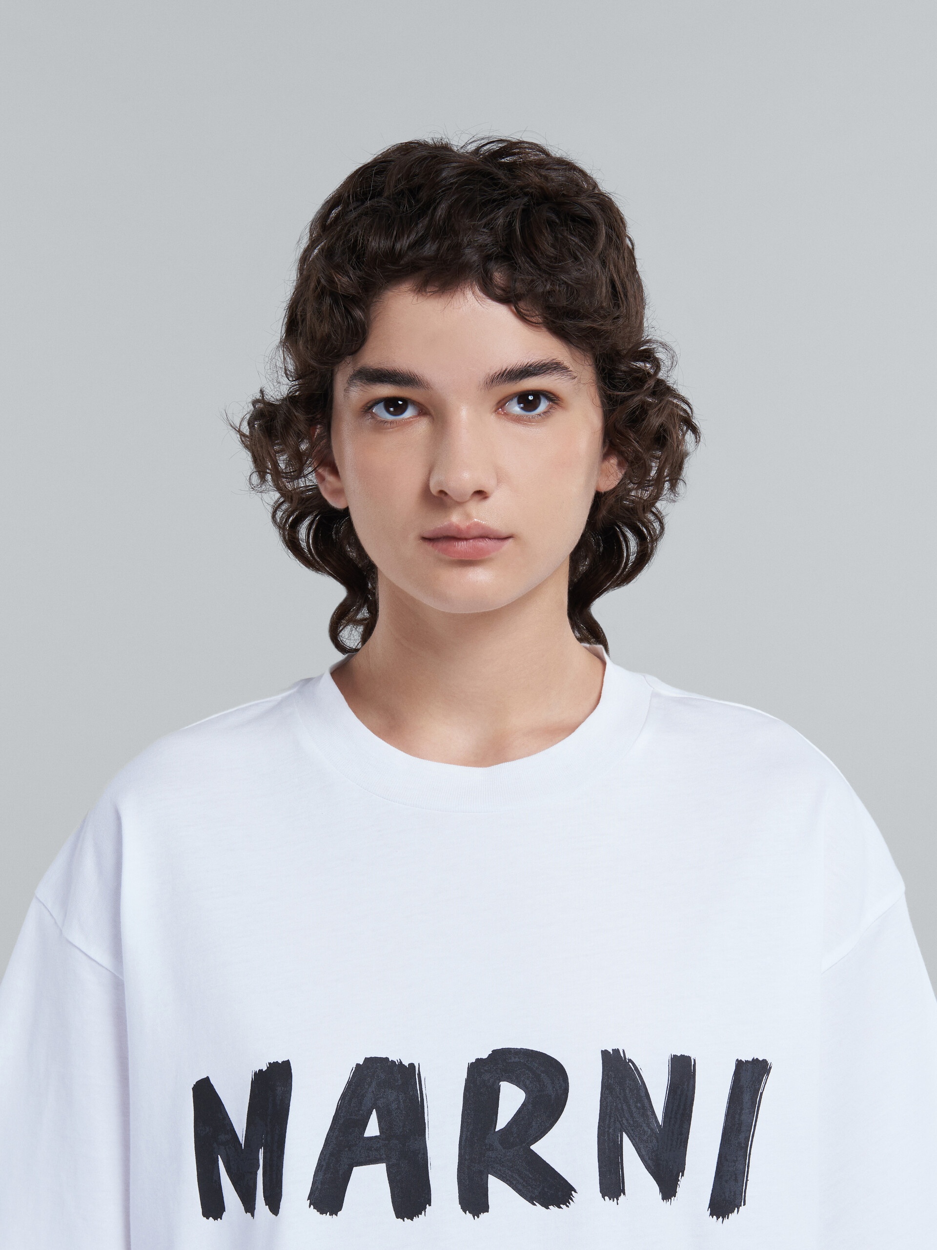 WHITE LOGO PRINT BIO JERSEY T-SHIRT - 3