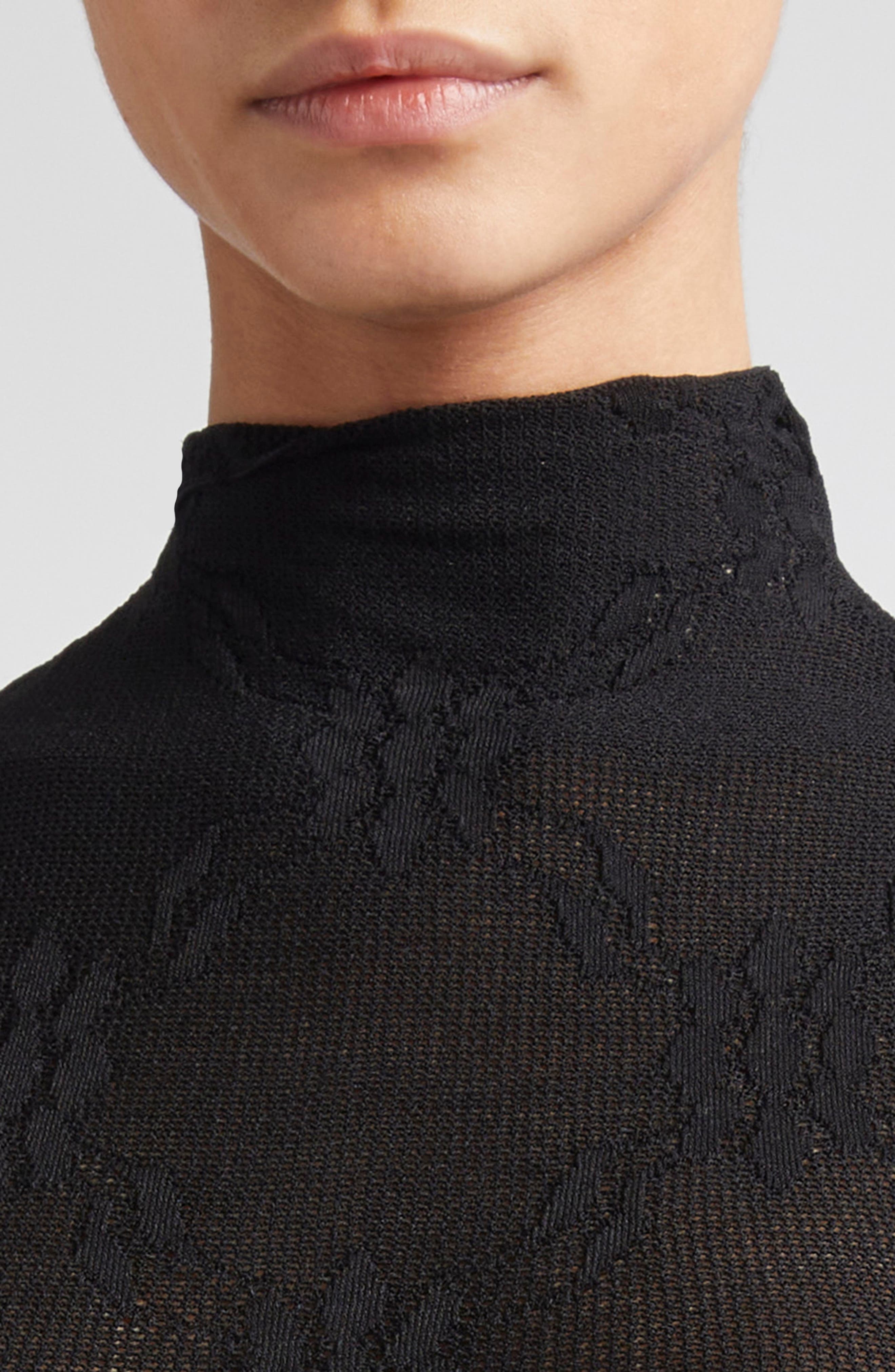 Victoria Beckham Funnel Neck Sleeveless Lace Bodysuit in Black at Nordstrom - 5