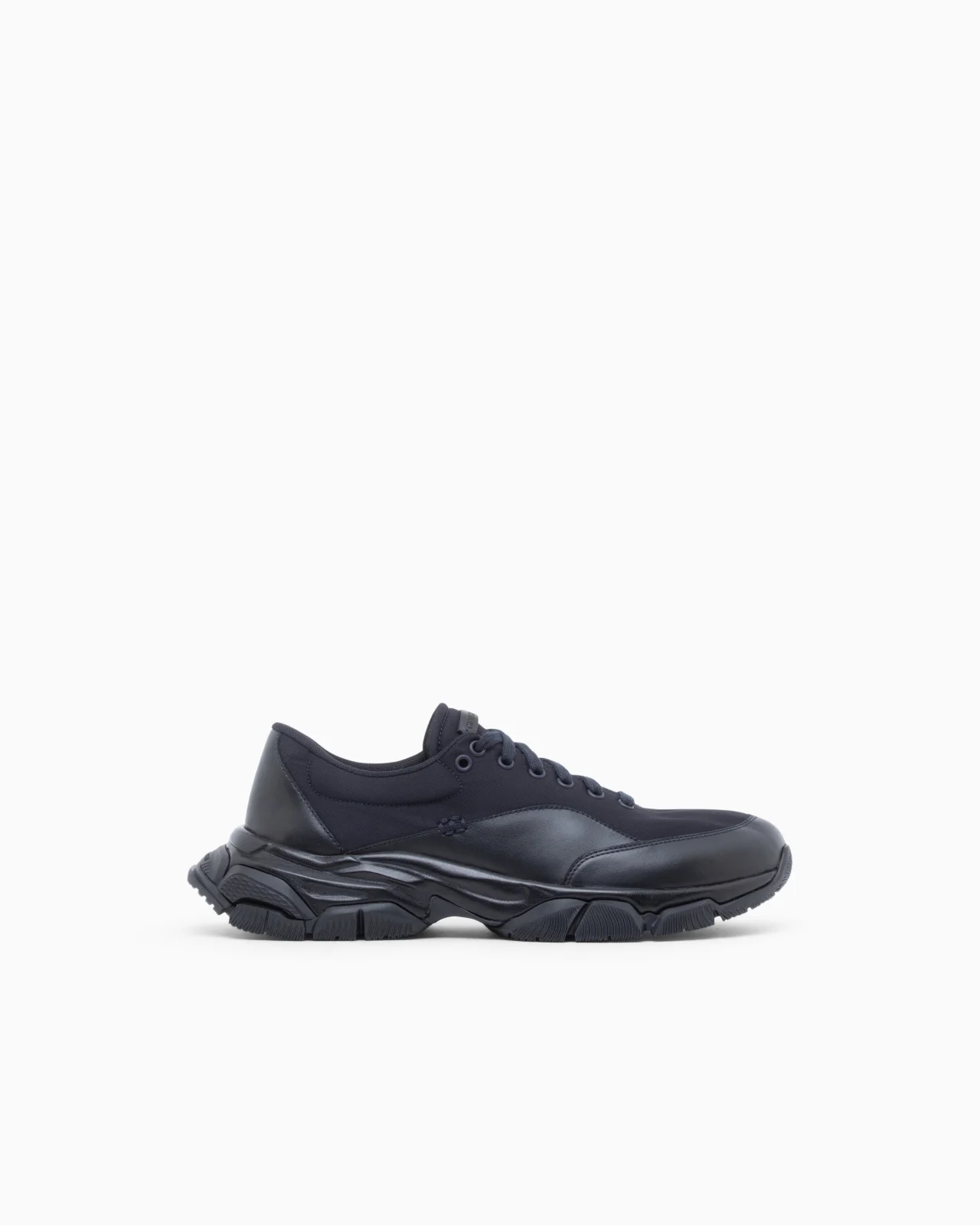 SNEAKER IN NYLON AND LEATHER WITH RUBBER SOLE - 1