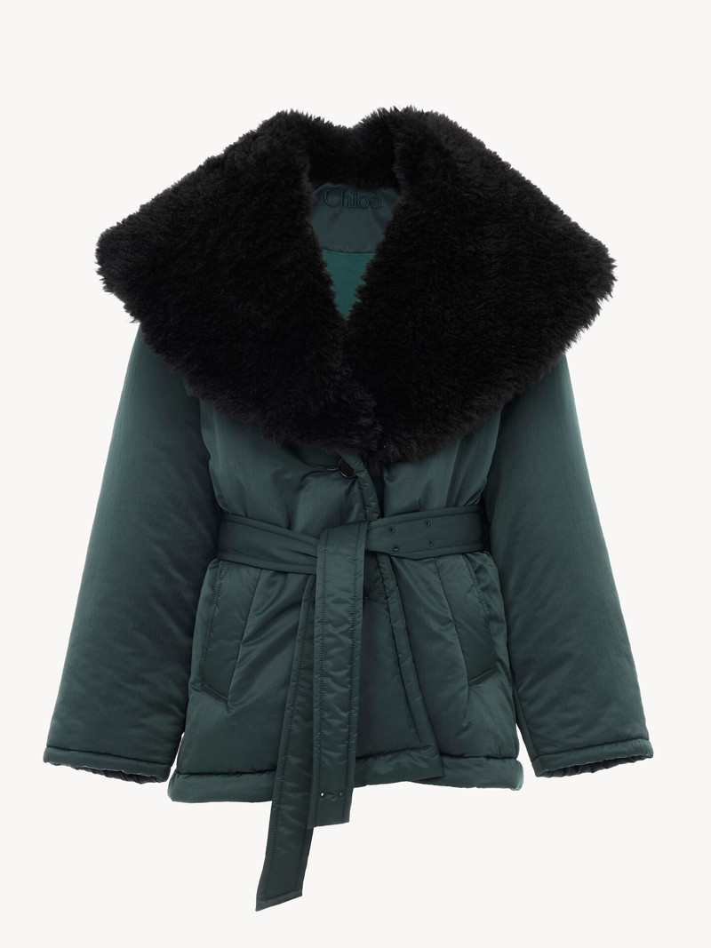 SHORT COAT IN TECHNICAL SATIN 1