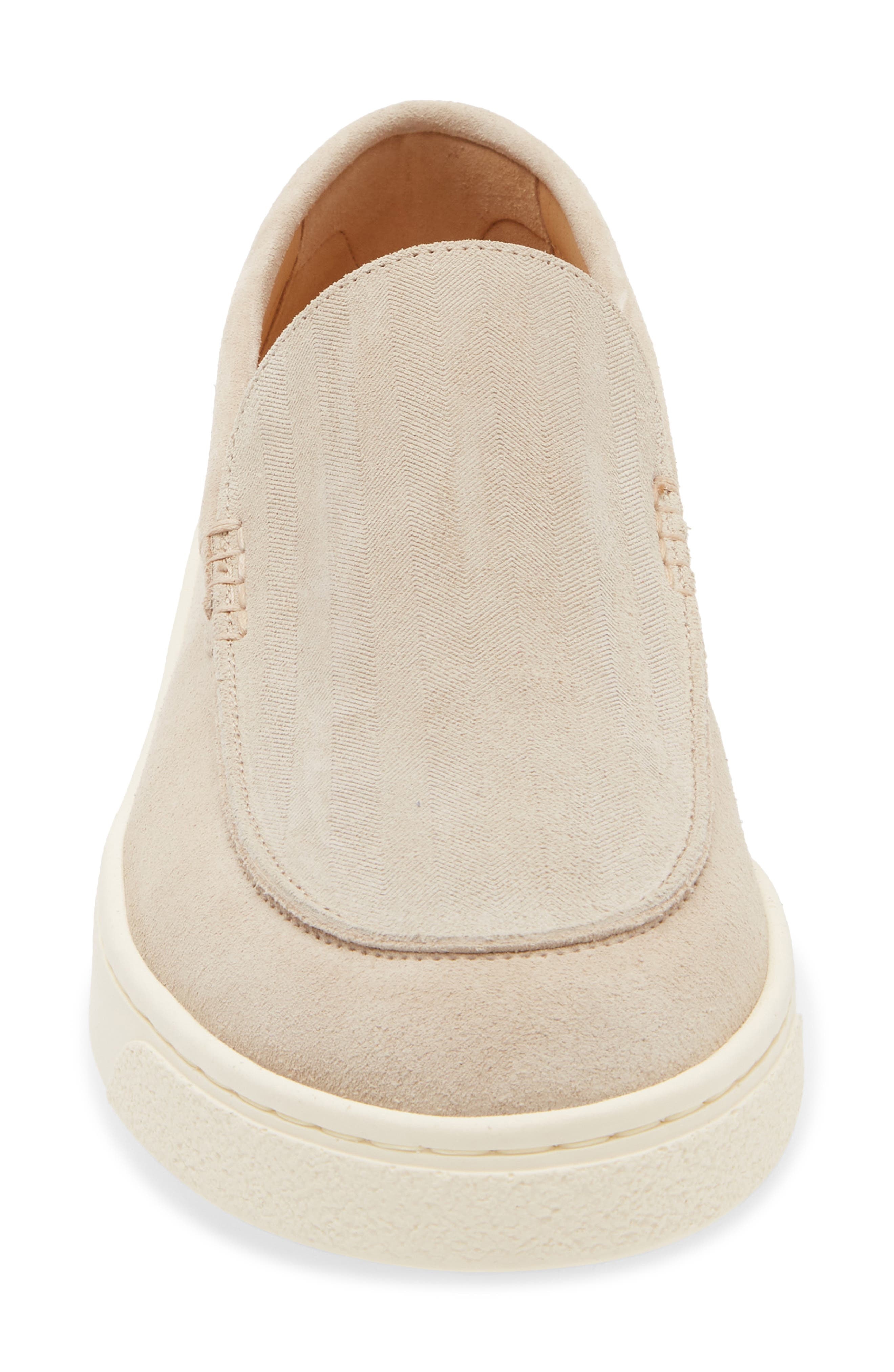 Brunello Cucinelli Chevron Embossed Suede Loafer in Beige at Nordstrom - 4