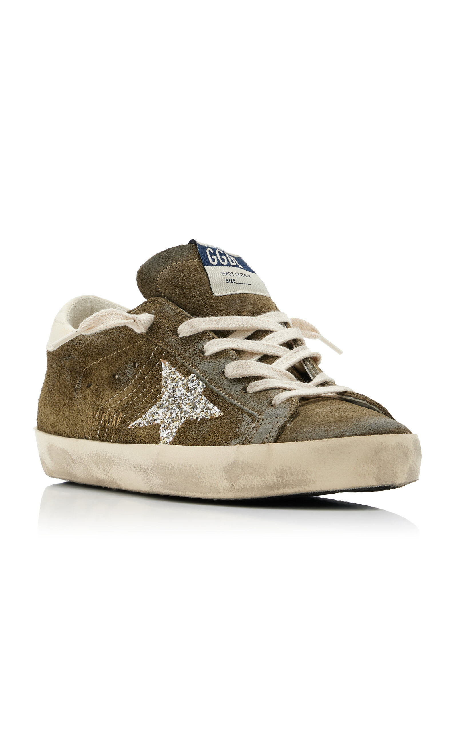 Super Star Glittered Suede Sneakers green - 5