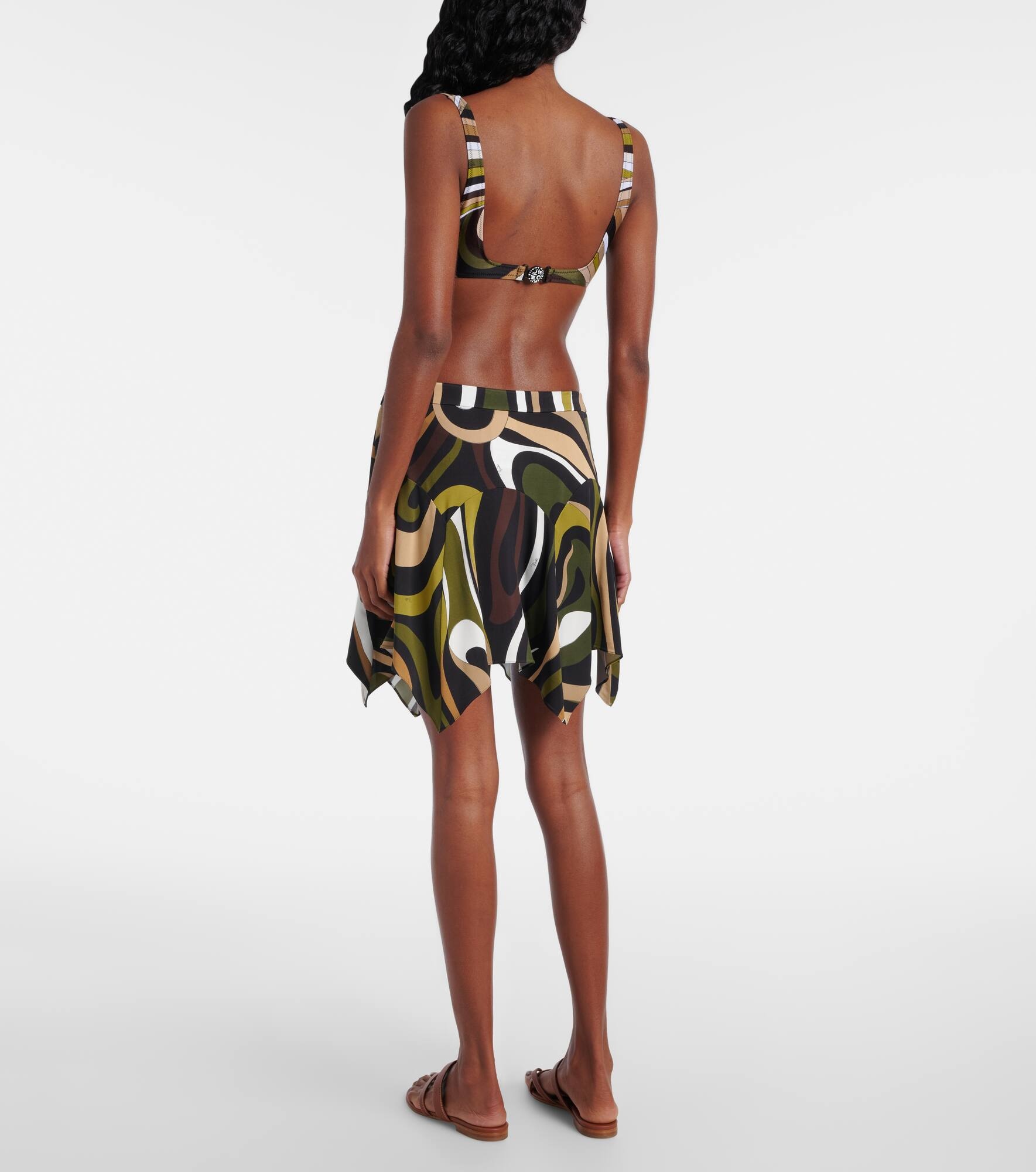 Marmo asymmetric satin jersey miniskirt - 3