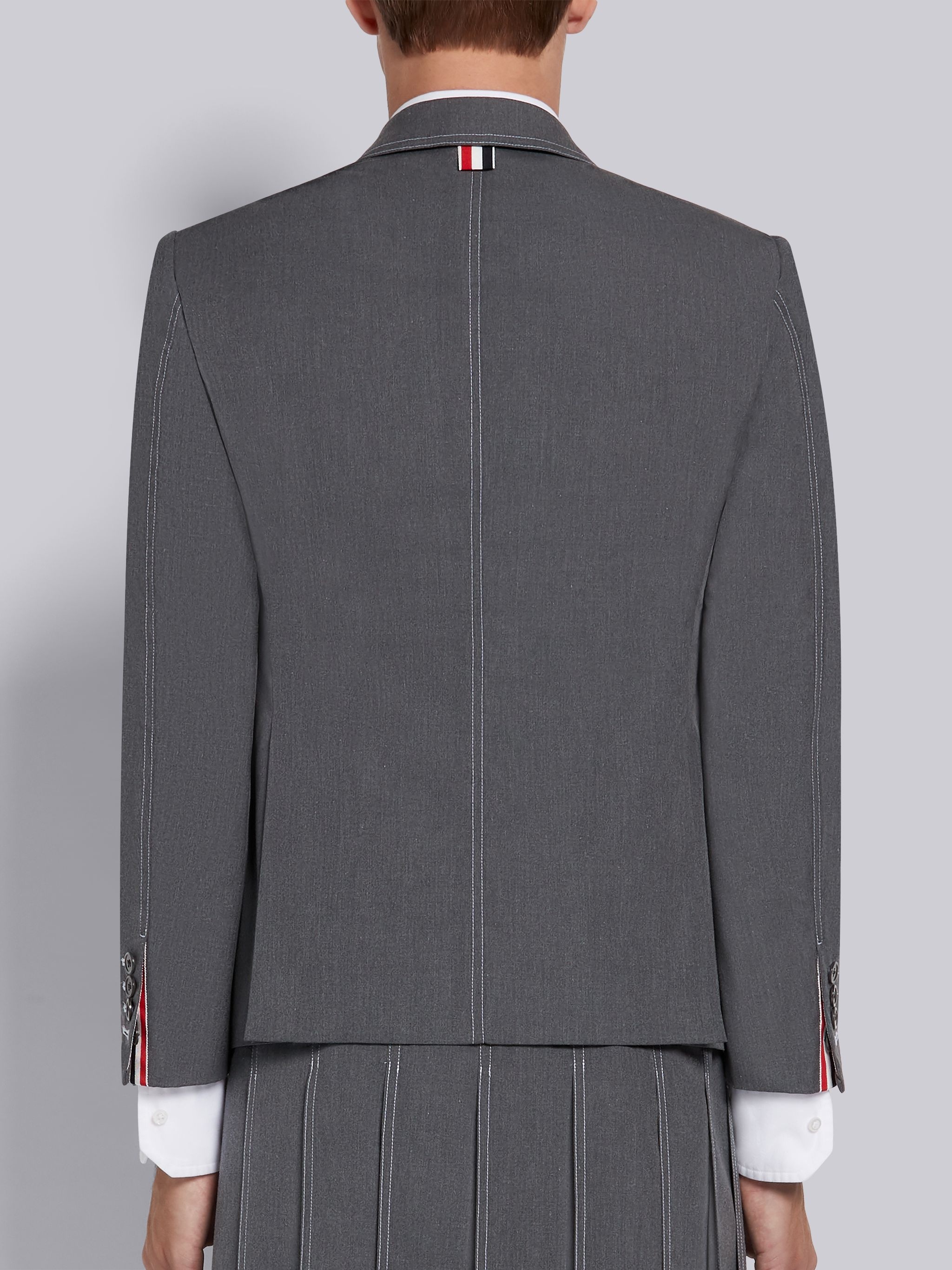 【送料&関税込】Thom Browne Typewriter Cloth Double Pleat Sh Thom Browne Medium Grey Cotton Typewriter Cloth Double