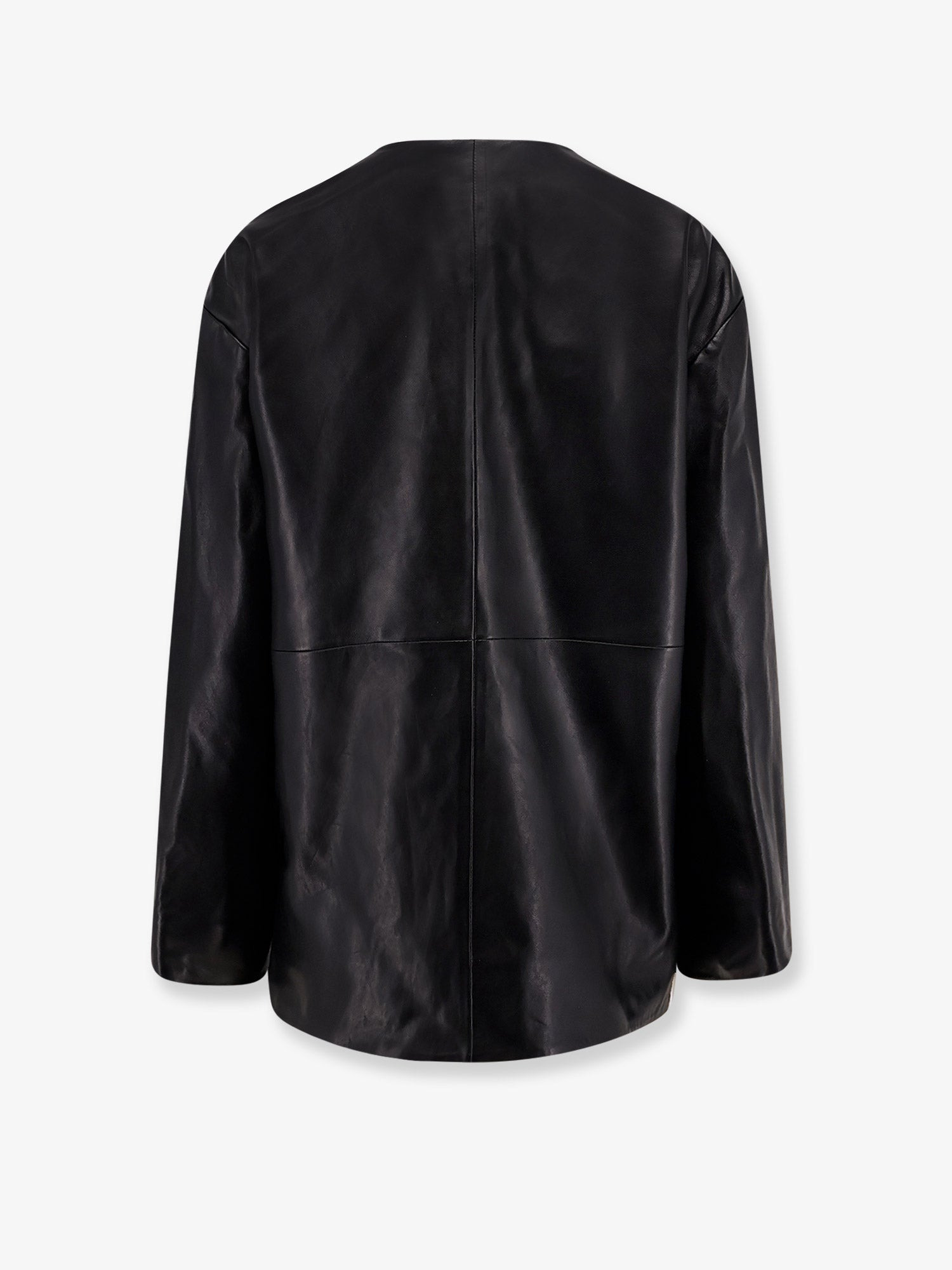 Rohe Mandarin Closure Leather Jacket - 4