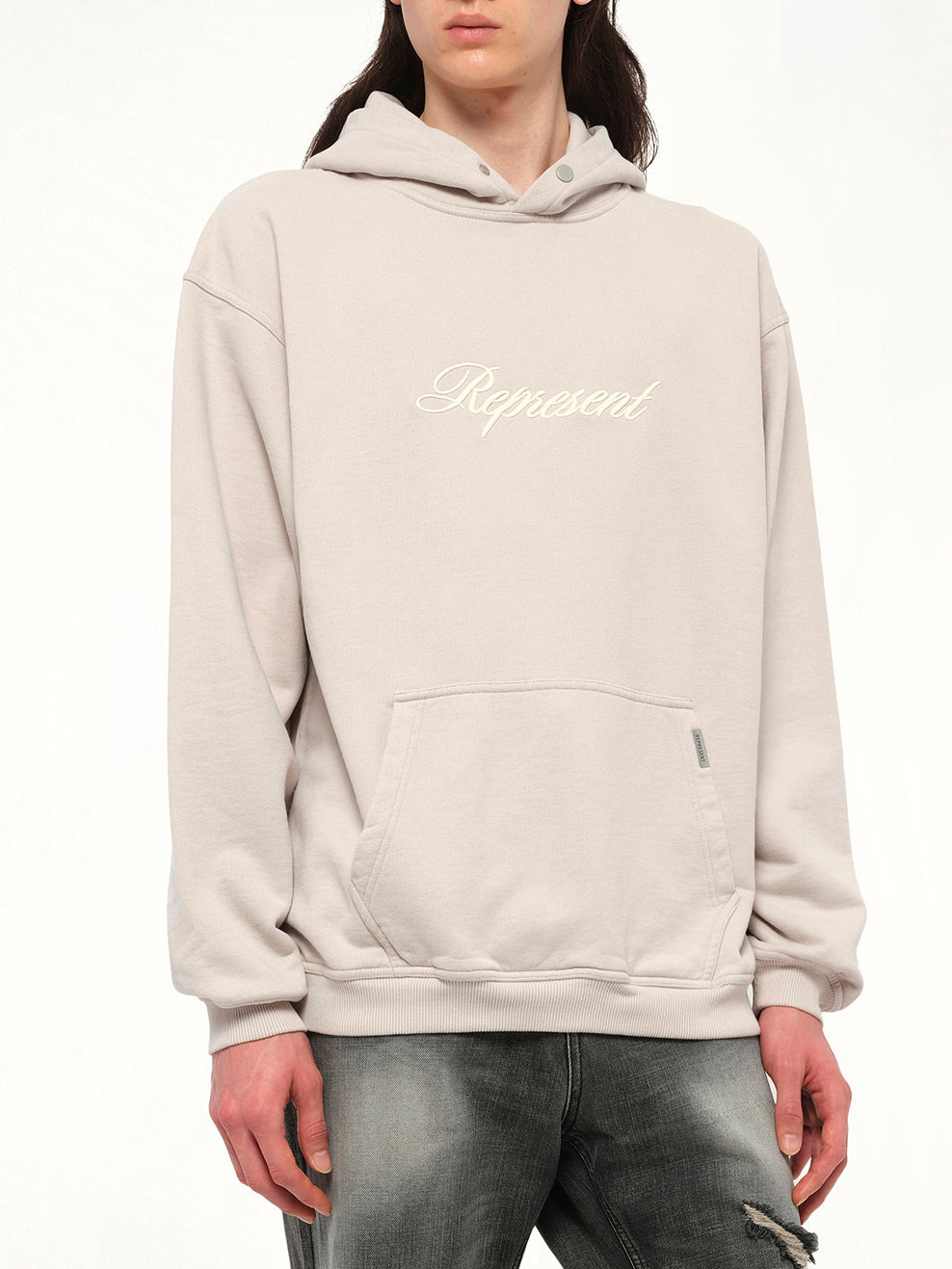 Script Logo Hoodie in Concrete - 6