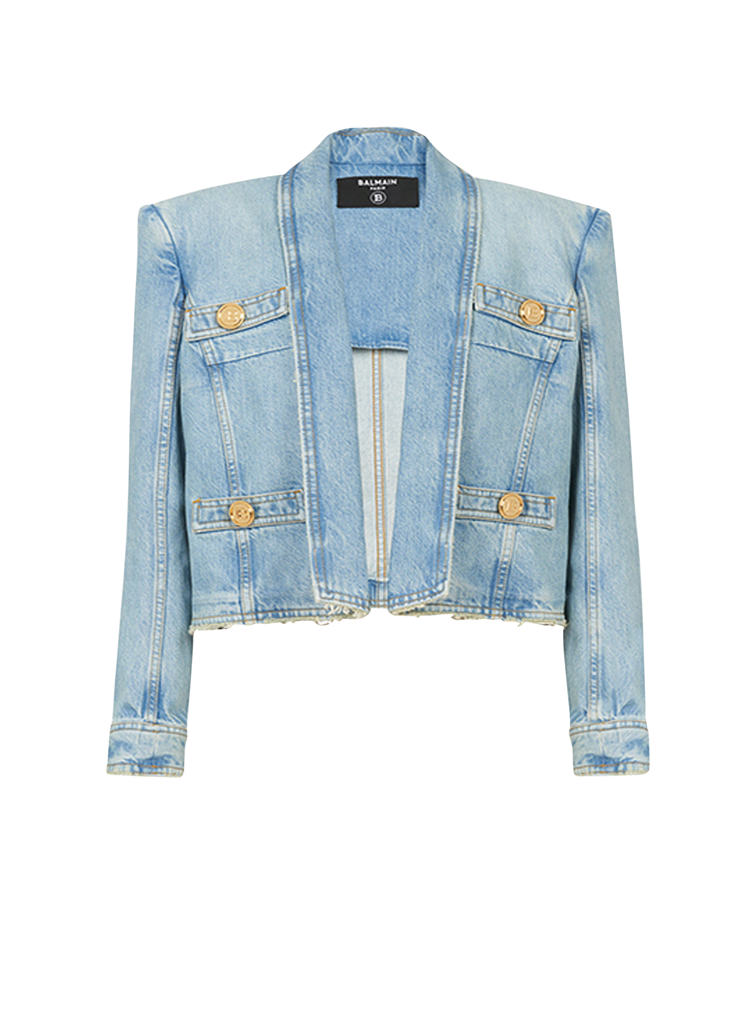 Denim spencer with buttons - 1
