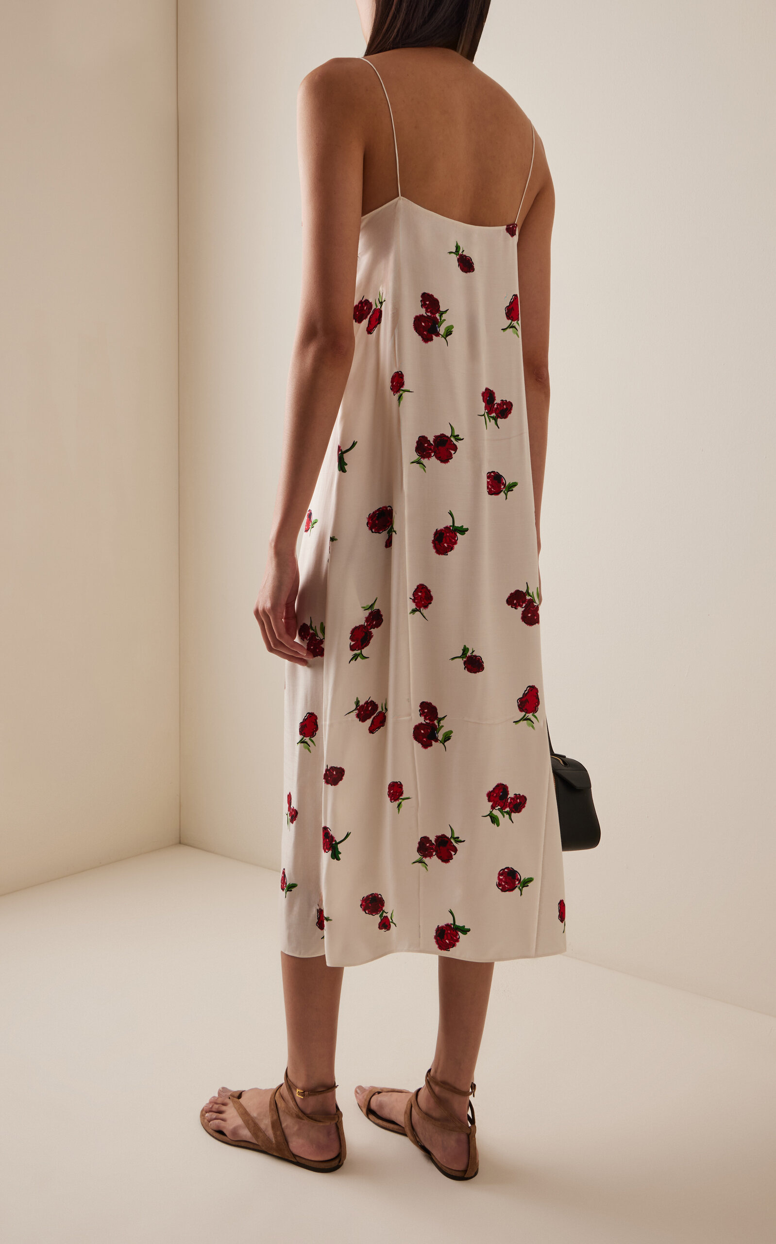 Sicily Printed Silk Midi Dress ivory - 4