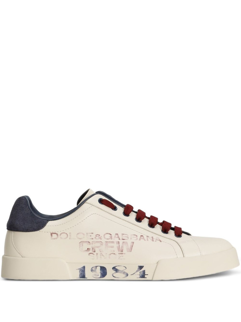 printed-logo lace-up sneakers 1
