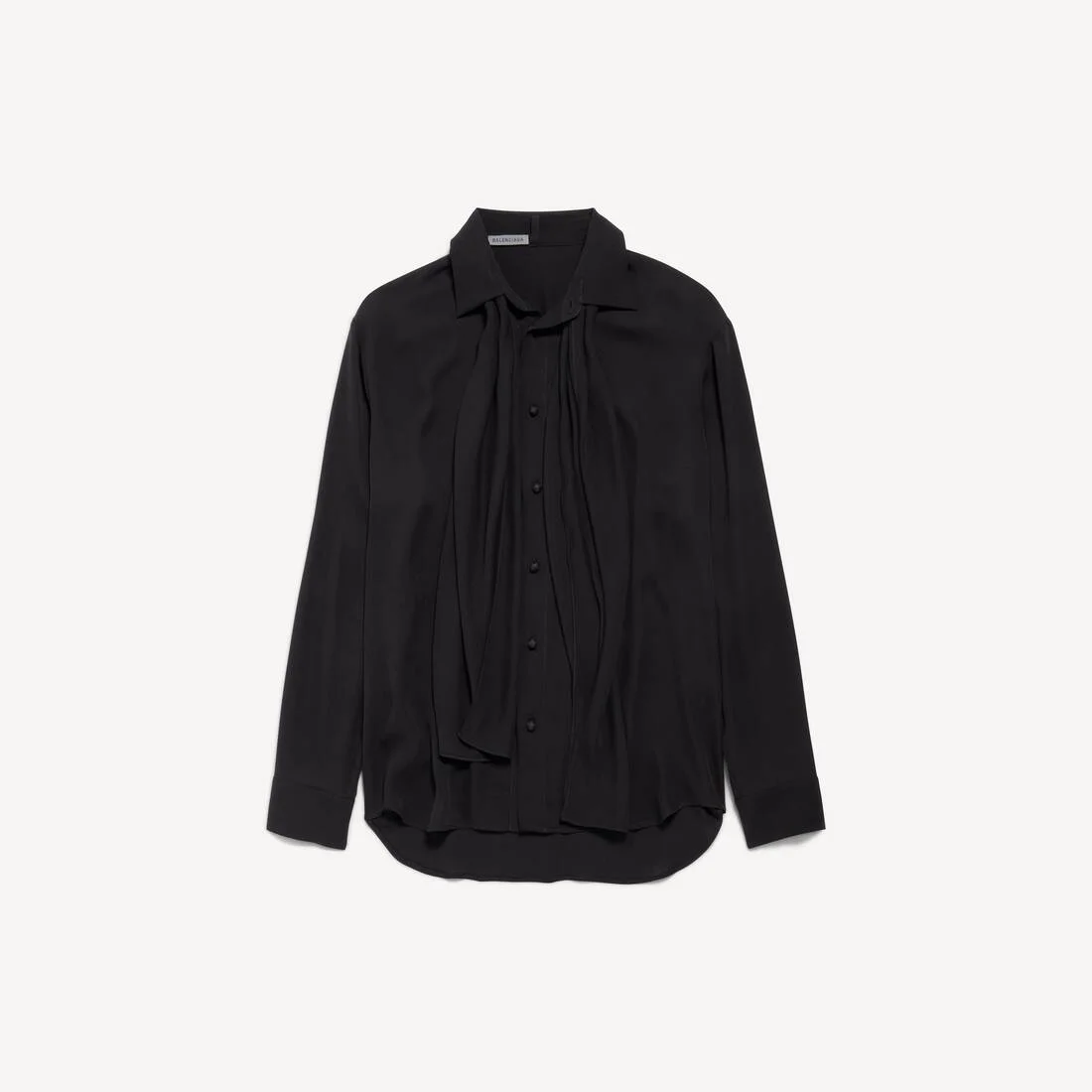 Women's Scarf Shirt in Black - 1