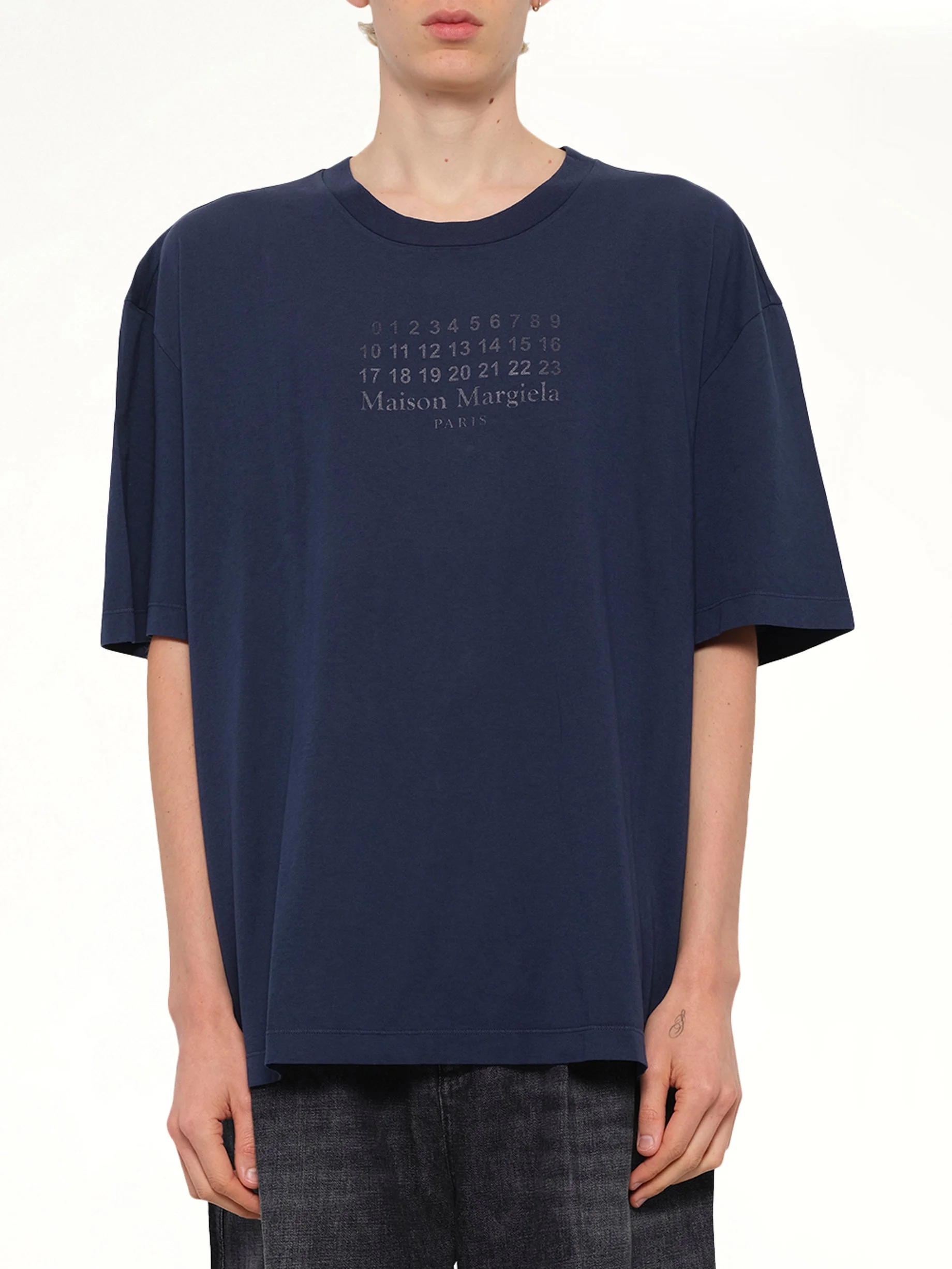 Maison Margiela Logo T-Shirt in Vintage Blue - 1