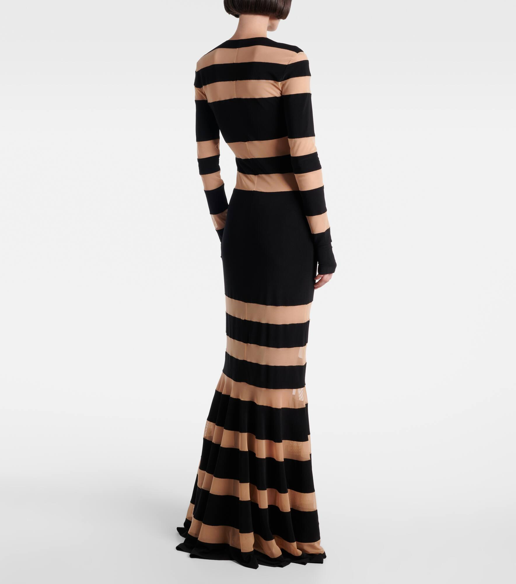 Paneled semi-sheer gown - 3