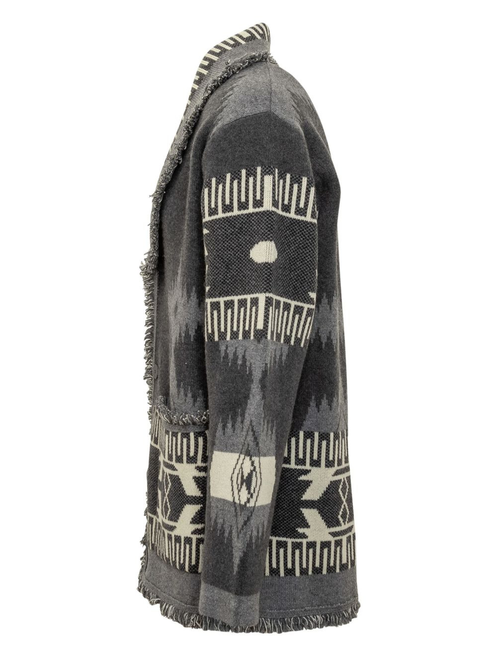 Icon jacquard fringed cardigan - 3