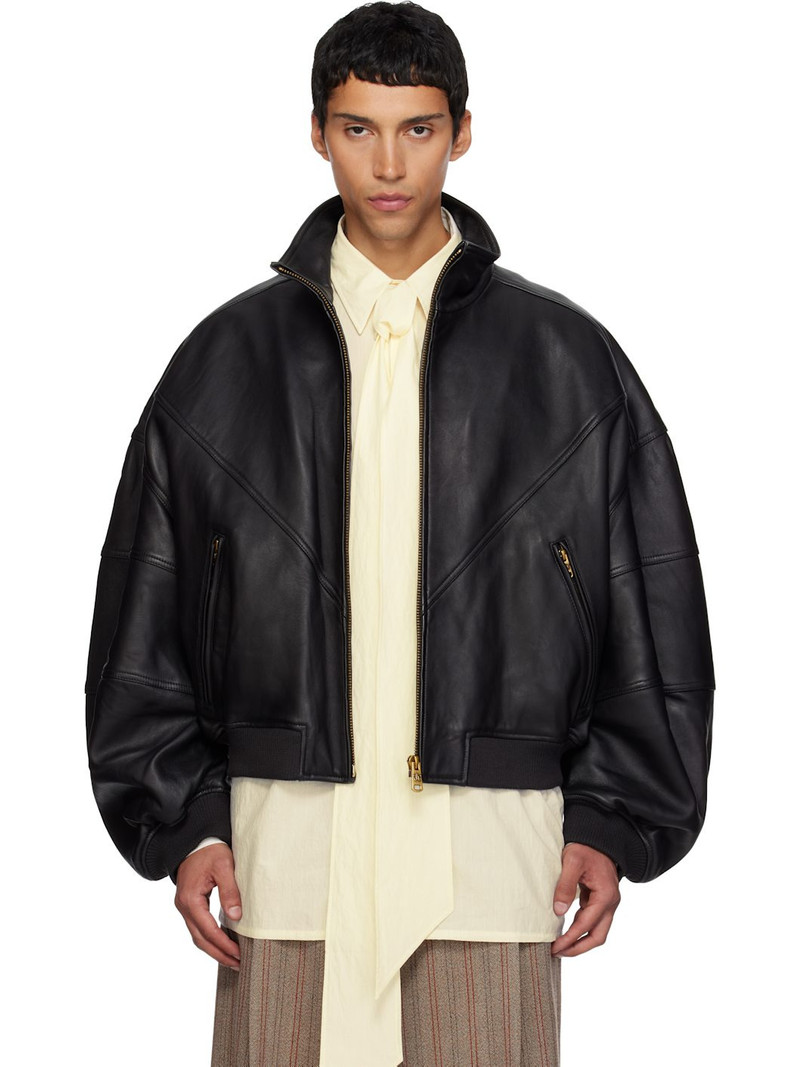 Black Ruff Rider Leather Jacket 1