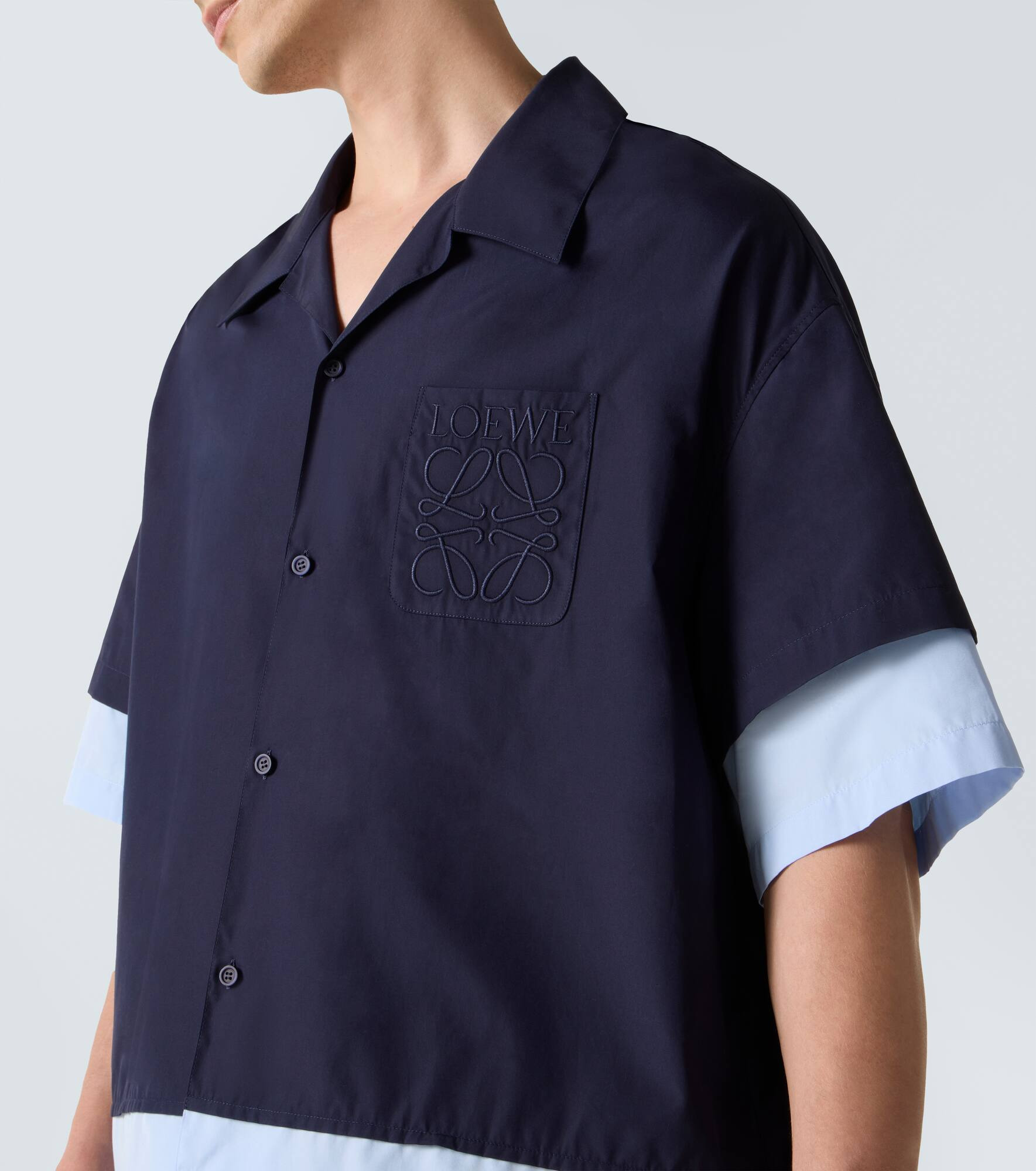 Anagram cotton poplin bowling shirt - 5